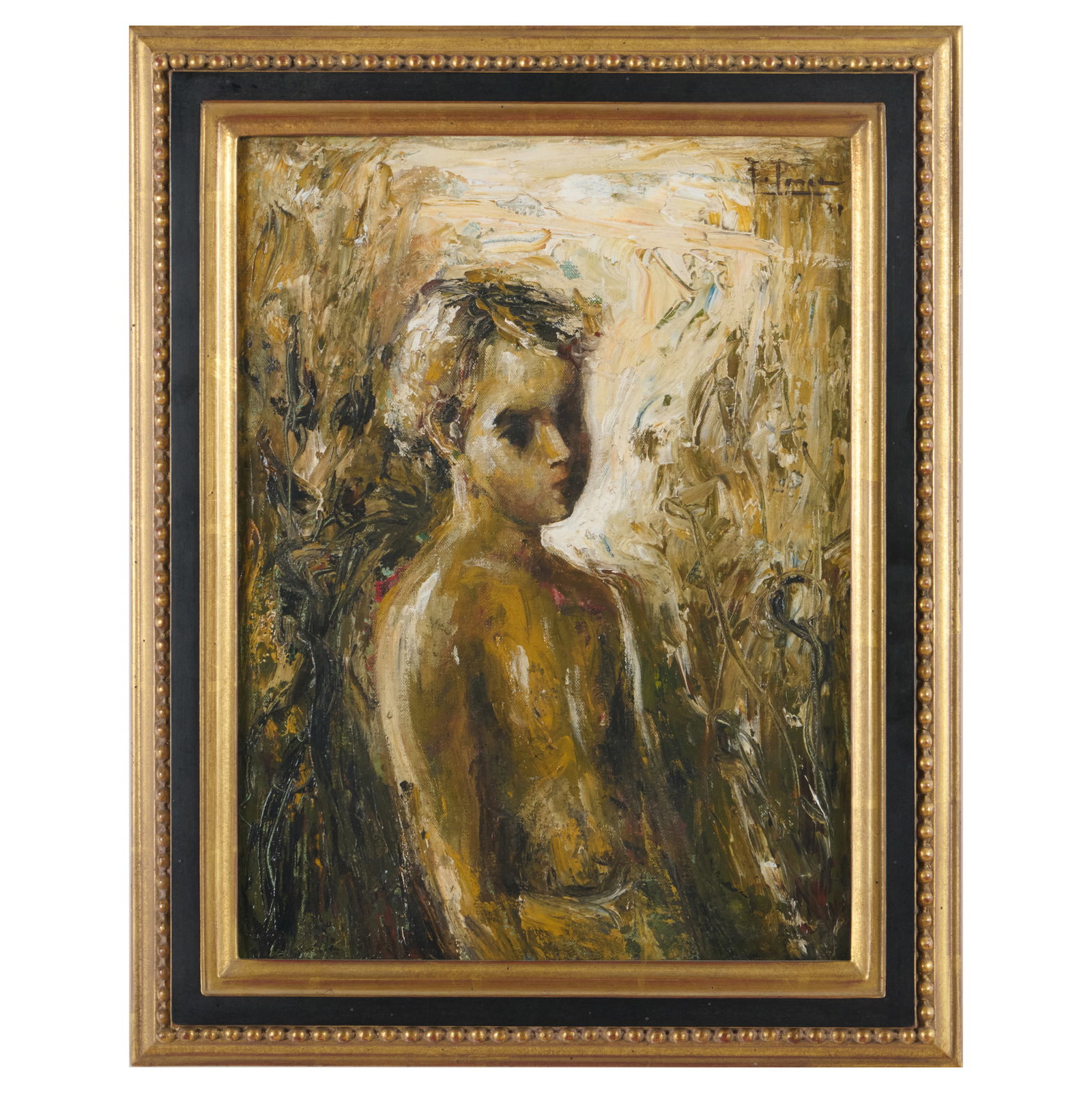 Fidelio Ponce de Leon (1895-1949): Untitled (Figure): Oil on canvas, 1931, signed 'F. Ponce' and dated upper right. 16 x 11 1/2 in., 20 x 16 in. (frame).