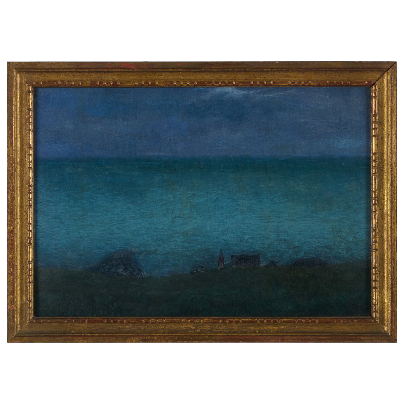 20th Century School: Landscape: Oil on board, unsigned. 9 3/4 x 14 in., 11 1/4 x 15 3/4 in. (frame).