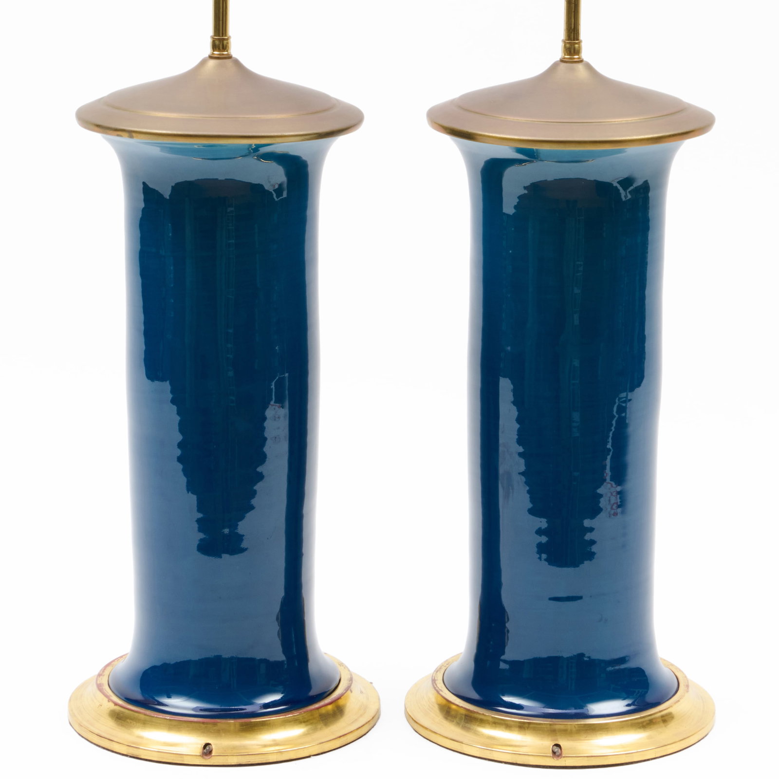 Pair of Christopher Spitzmiller Blue Glazed Porcelain Table Lamps - 4