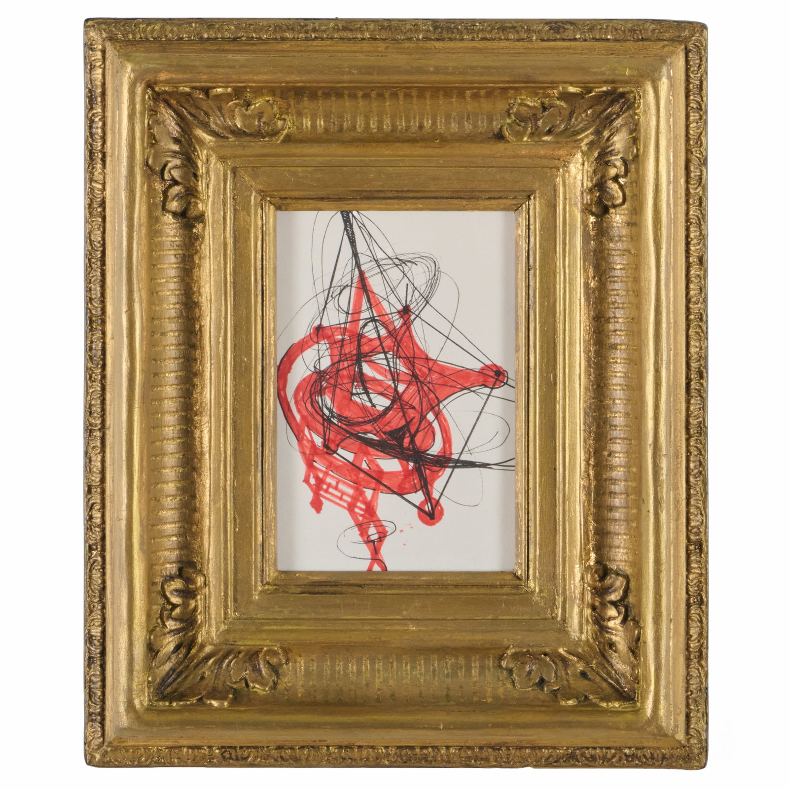 20th/21st Century School: Untitled: Ink on paper, unsigned. 6 1/2 x 4 1/2 in. (sheet), 11 x 9 in. (frame).