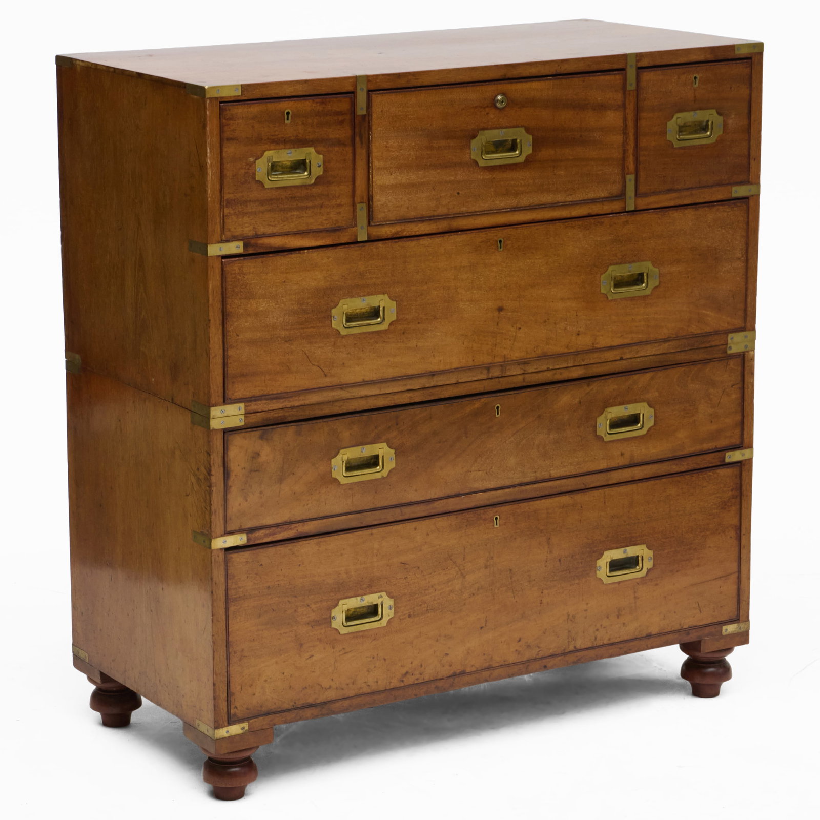 Brass-Mounted Hardwood Campaign Chest (1 of 10)