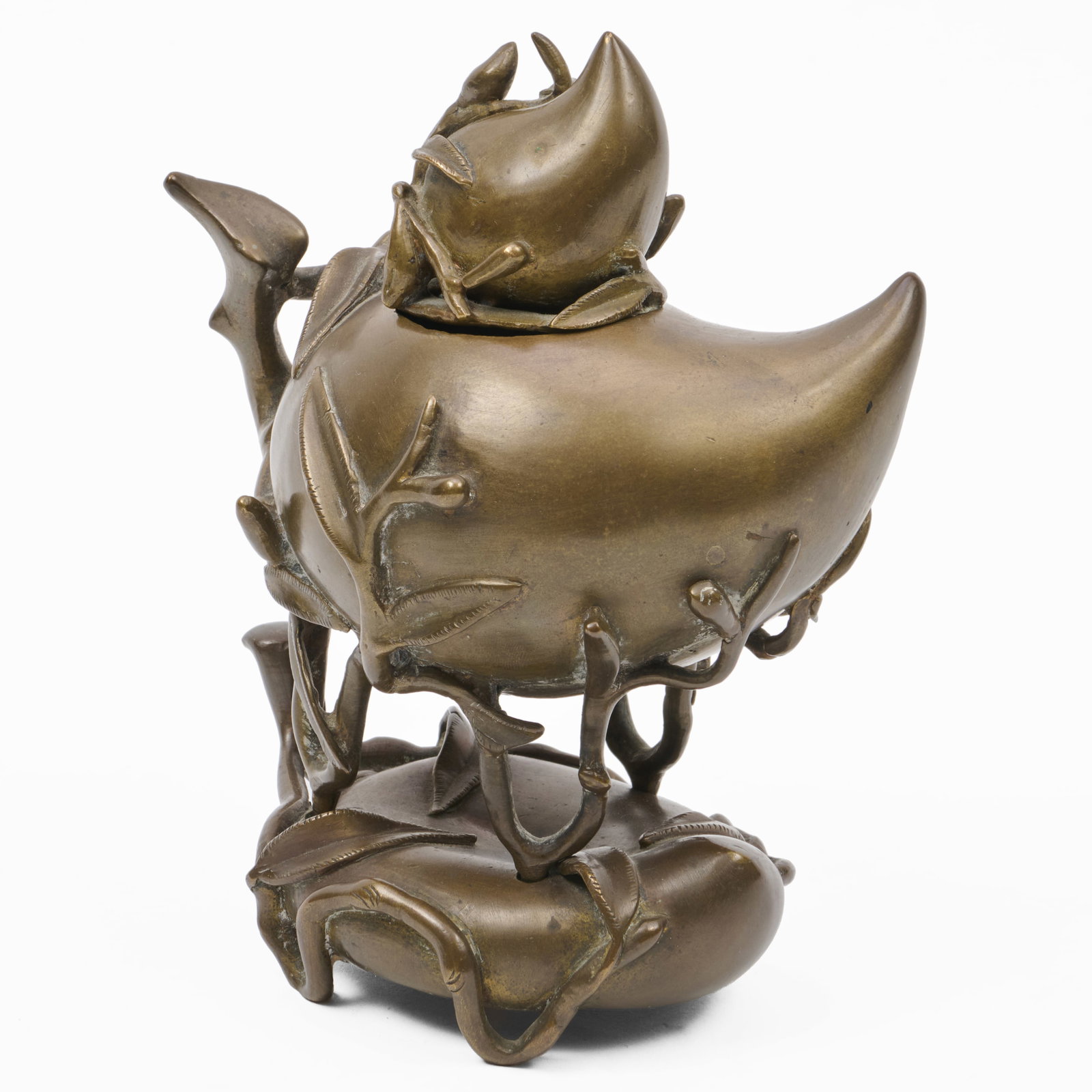 Chinese Bronze Peach Form Censer and Cover (1 of 8)