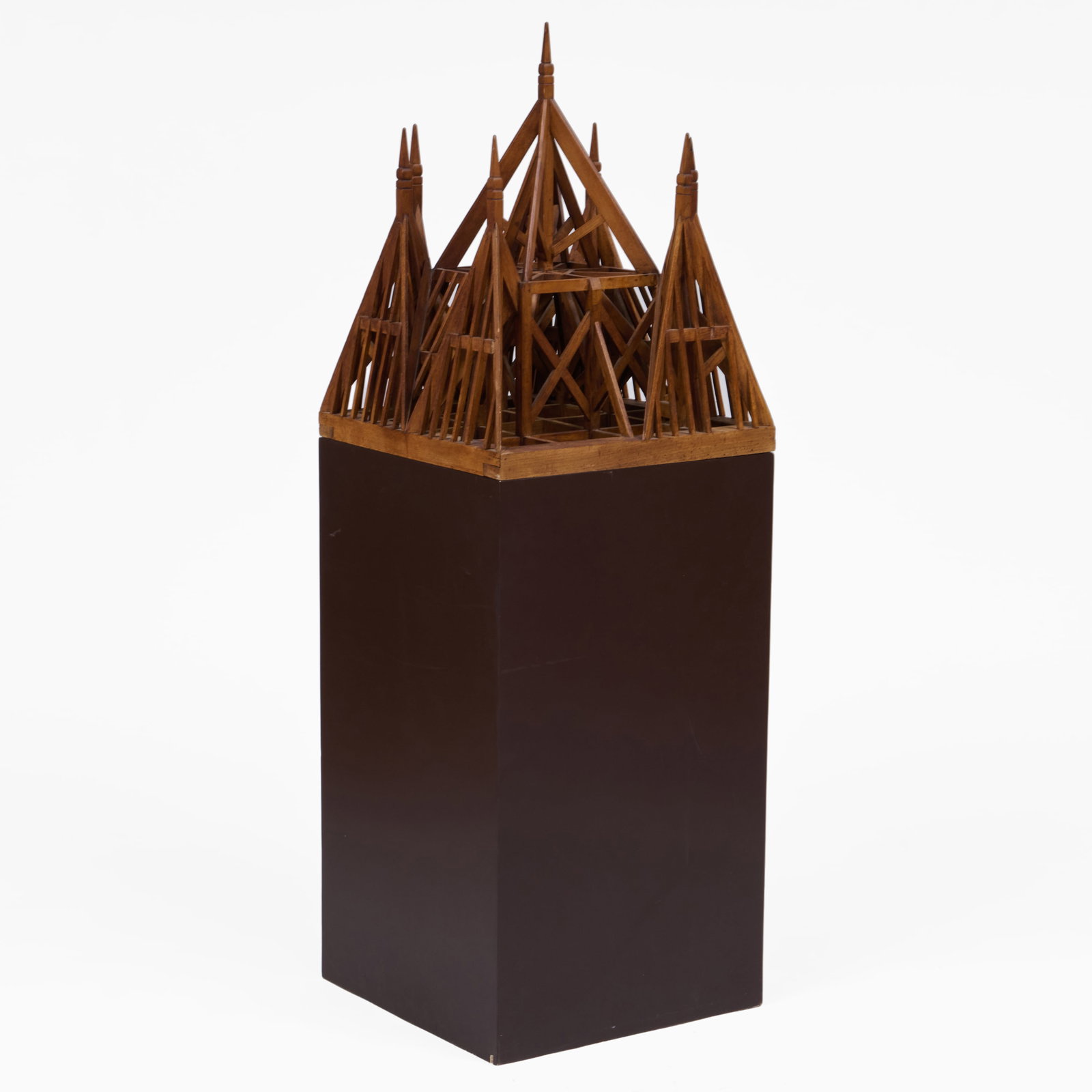 Oak Model of Church Trusses and Spires on a Later Stand (1 of 11)