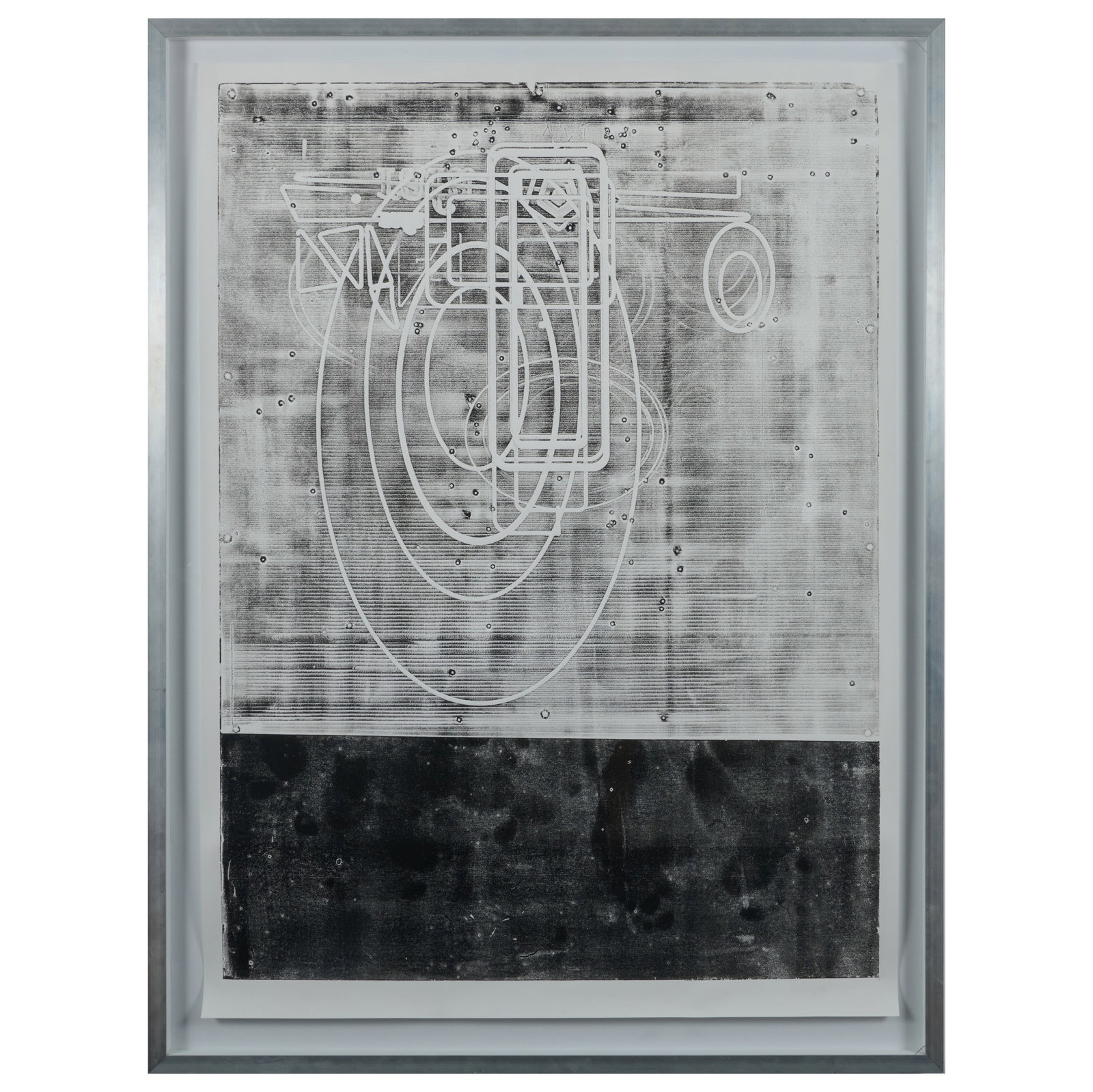 Rafael Domenech: Untitled: Lithograph in black on wove paper, unsigned. 51 1/2 x 37 1/2 in. (sheet), 57 1/4 x 53 in. (frame).