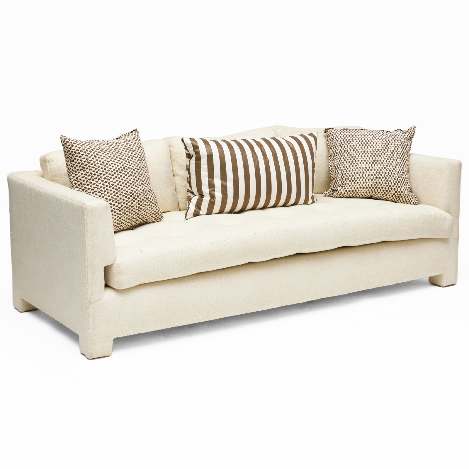 Cream Tweed Upholstered Sofa (1 of 9)