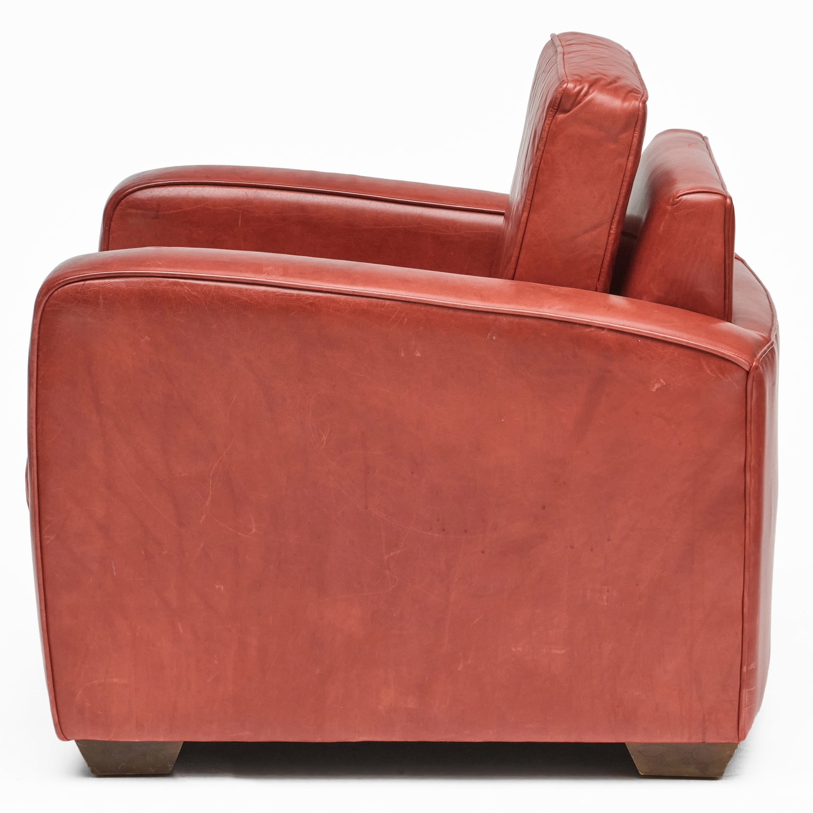 Large Red Leather Armchair - 2