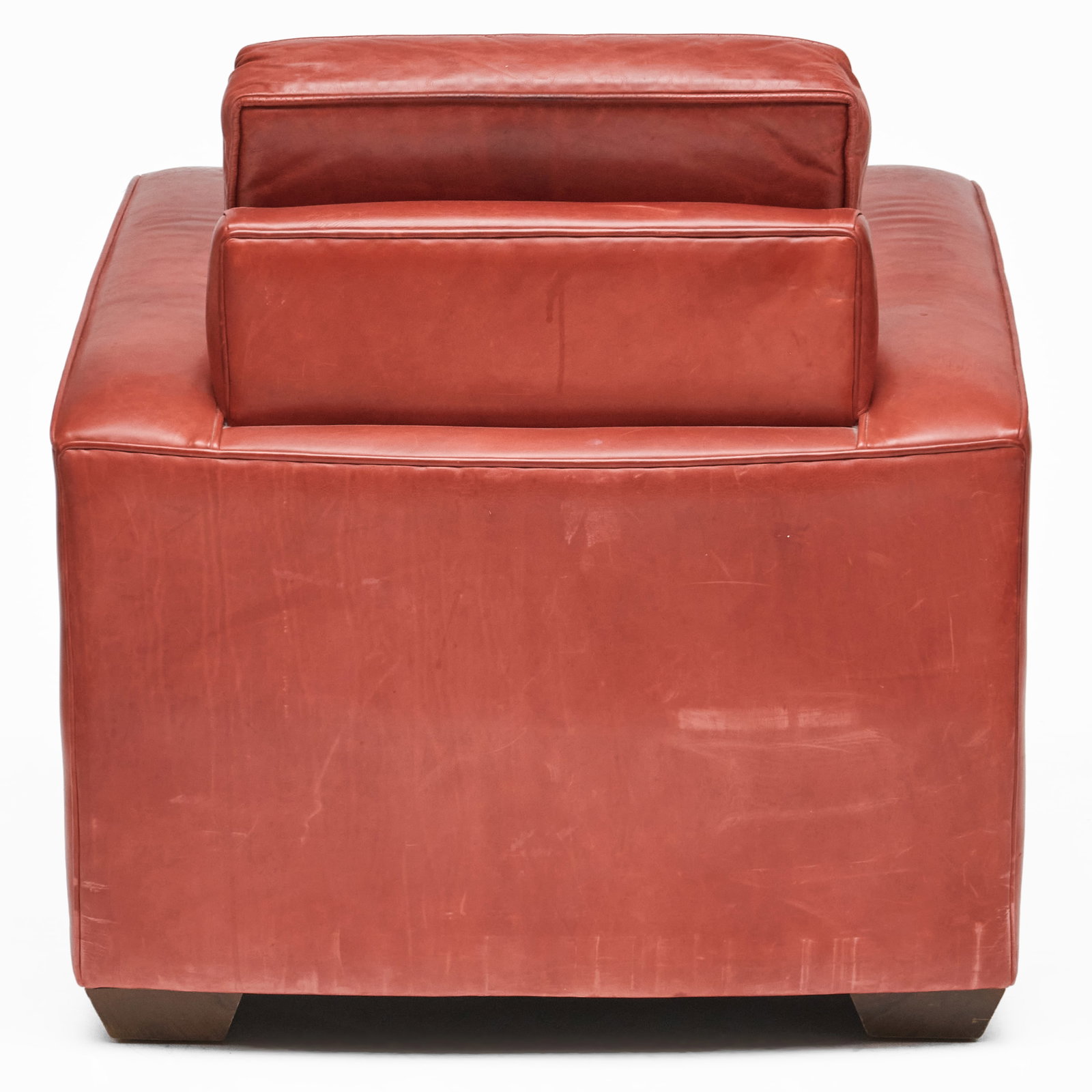Large Red Leather Armchair - 3