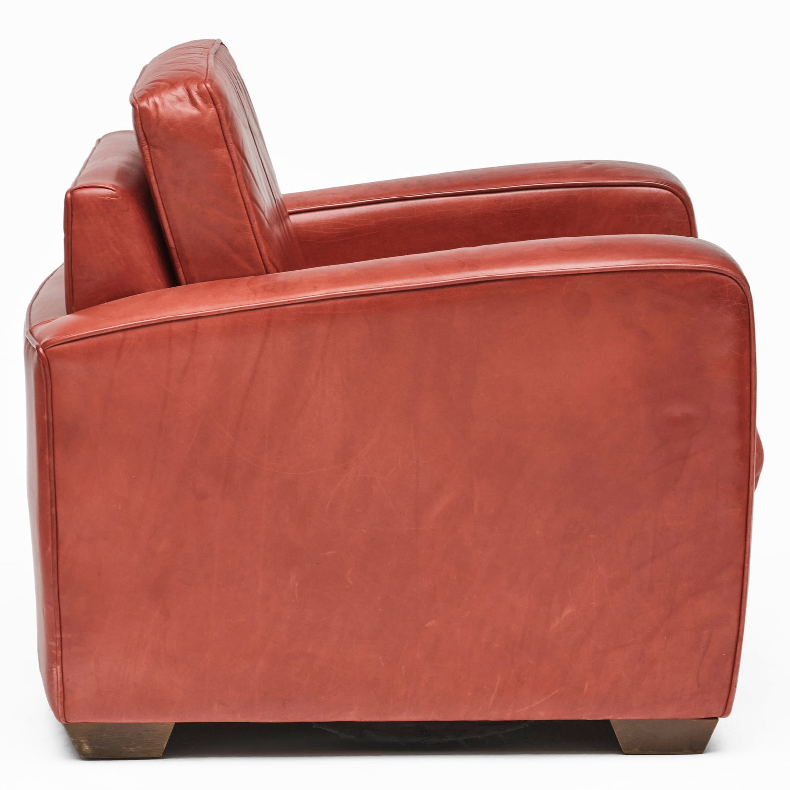 Large Red Leather Armchair - 4