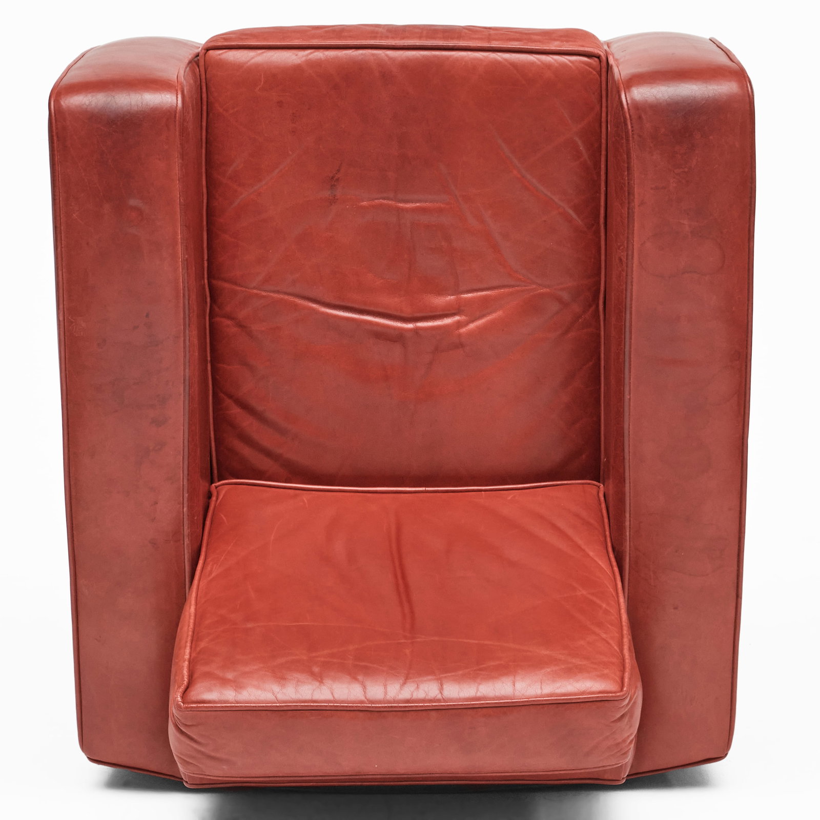 Large Red Leather Armchair - 5