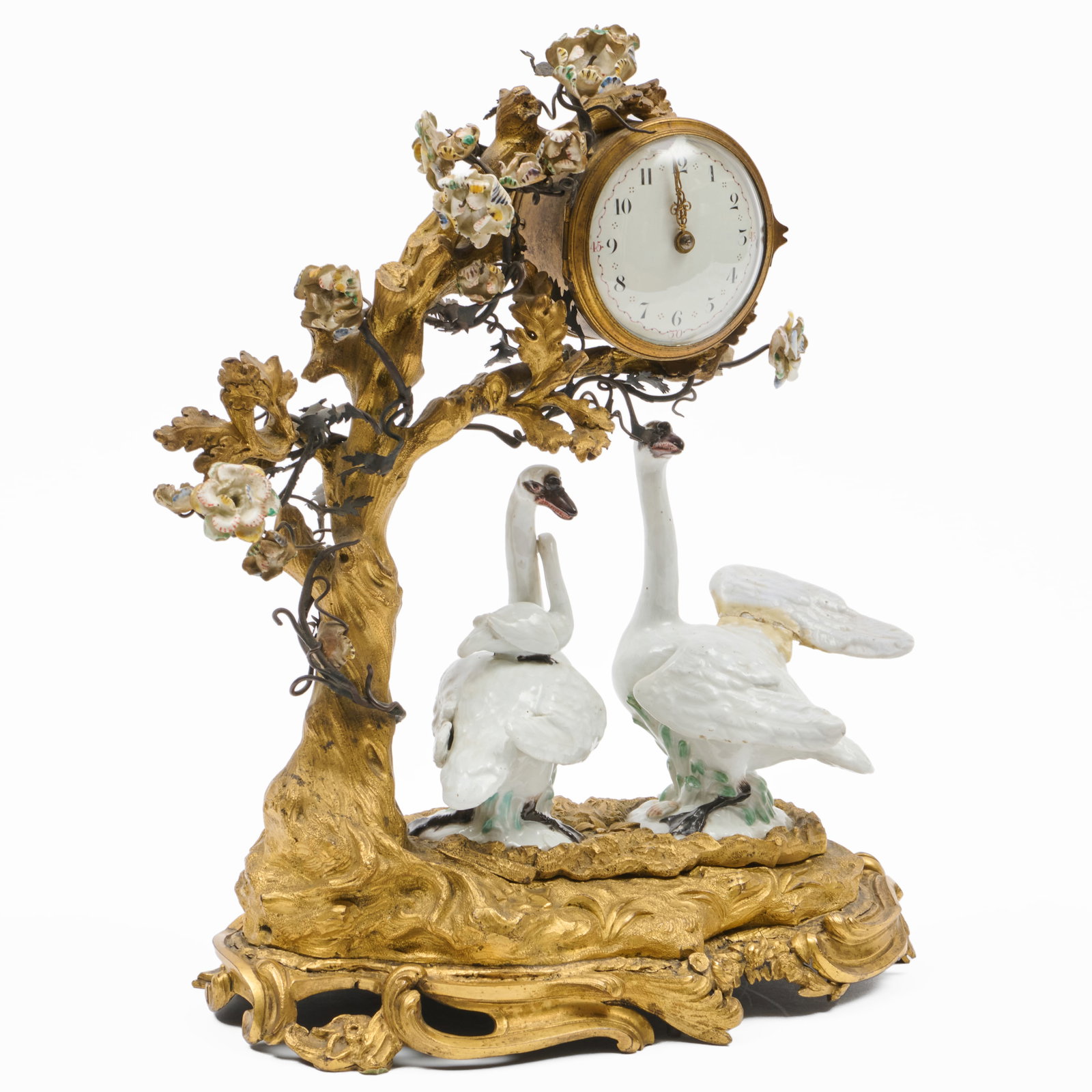 Ormolu-Mounted Meissen Porcelain Swan Clock (1 of 11)