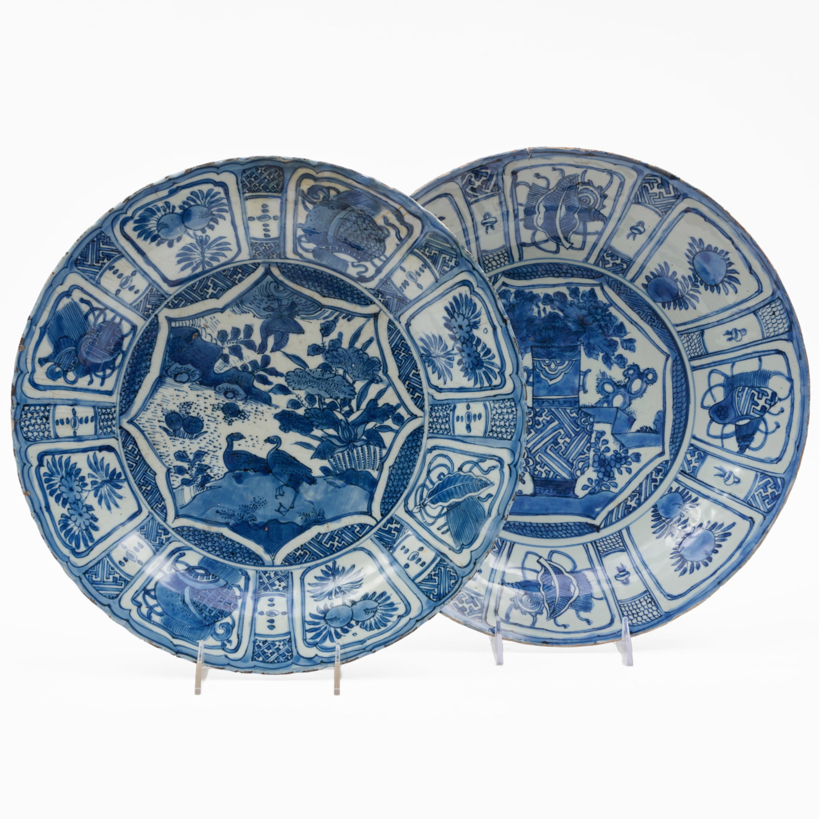Two Chinese Blue and White 'Kraak' Porcelain Chargers (1 of 5)