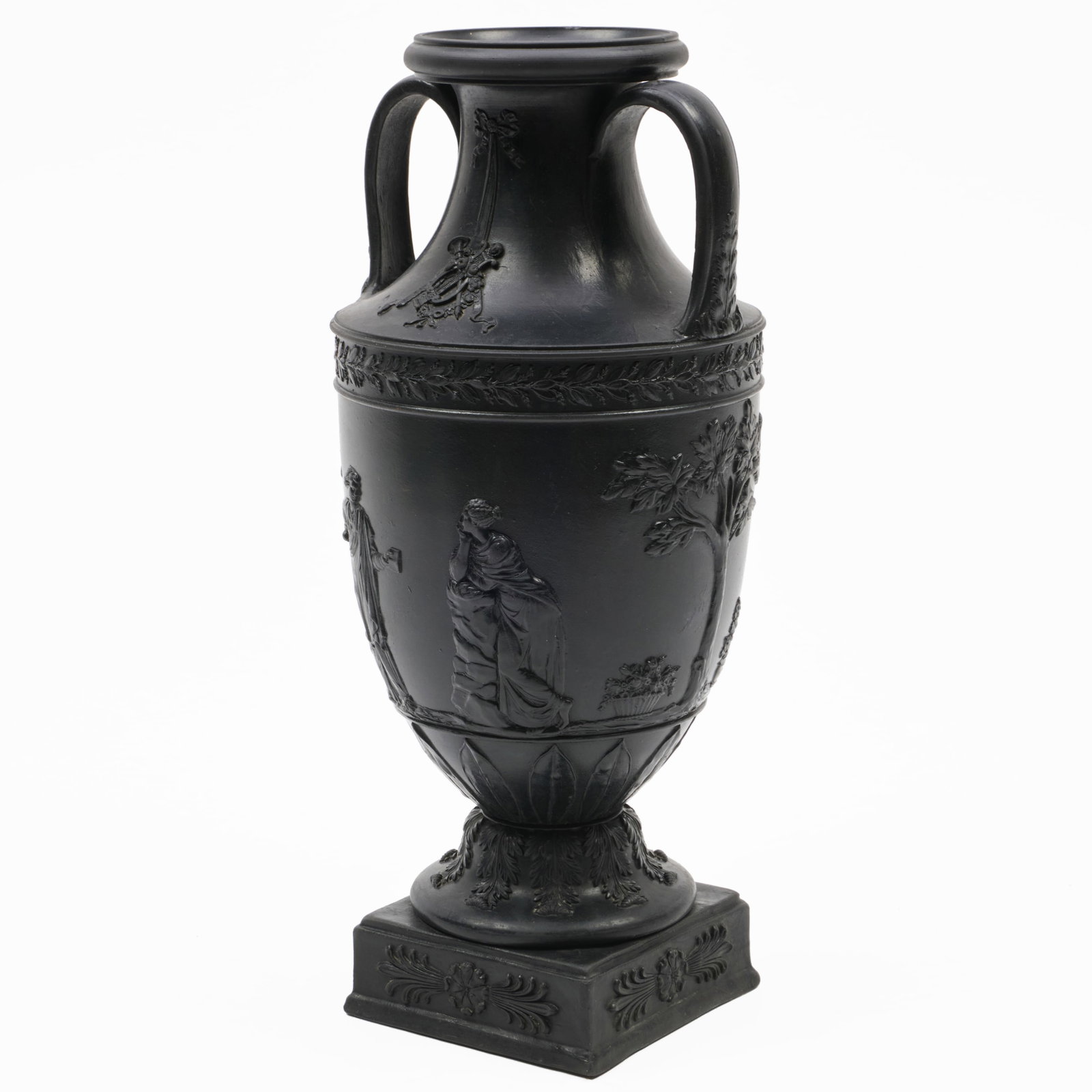 Wedgwood Black Basalt Vase with Classical Frieze (1 of 9)