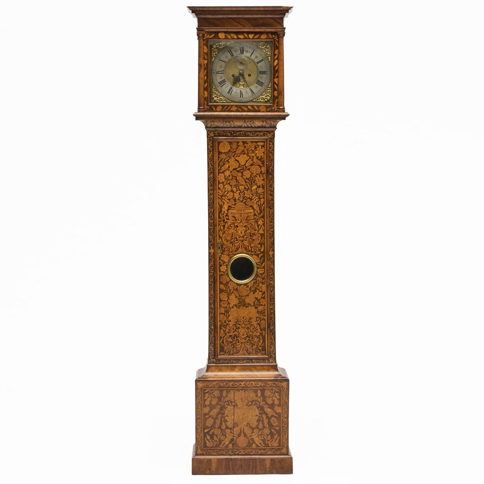 George I Walnut and Fruitwood Marquetry Long Case Clock (1 of 10)