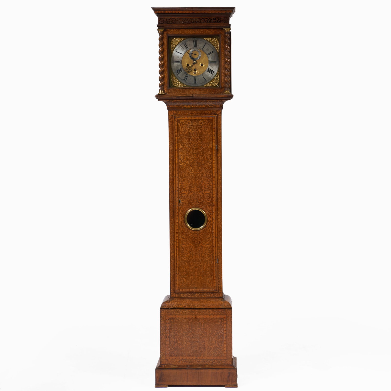 William and Mary Walnut and Fruitwood Seaweed Marquetry Long Case Clock (1 of 7)