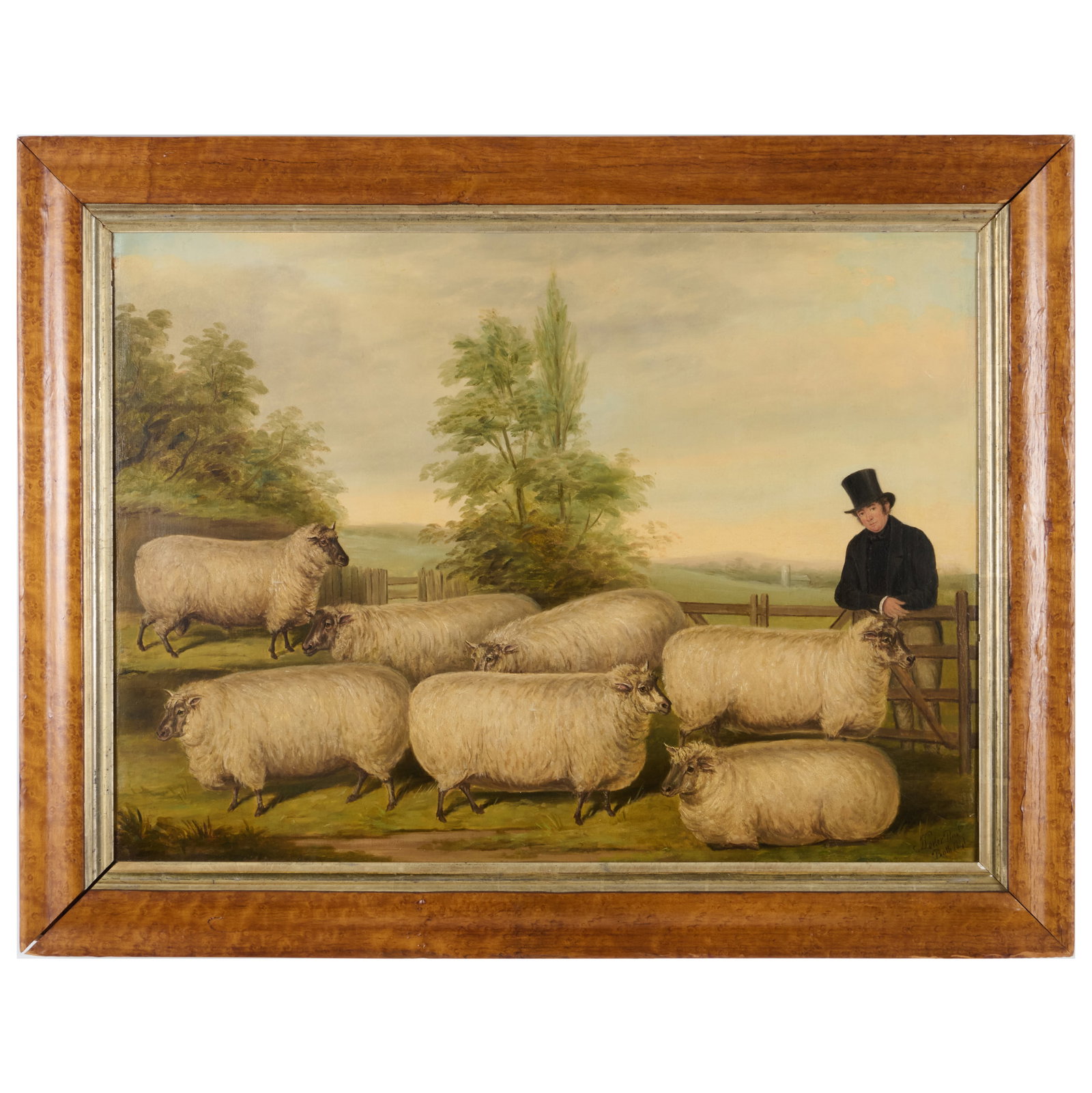 James Loder of Bath (1784-1860): Shepherd and His Flock: James Loder of Bath (1784-1860): Shepherd and His Flock Oil on canvas, 1841, signed 'J. Loder Bath' and dated lower right, with label from Iona Antiques, London, lined. 23 x 30 in., 27 3/4 x 35 3/4
