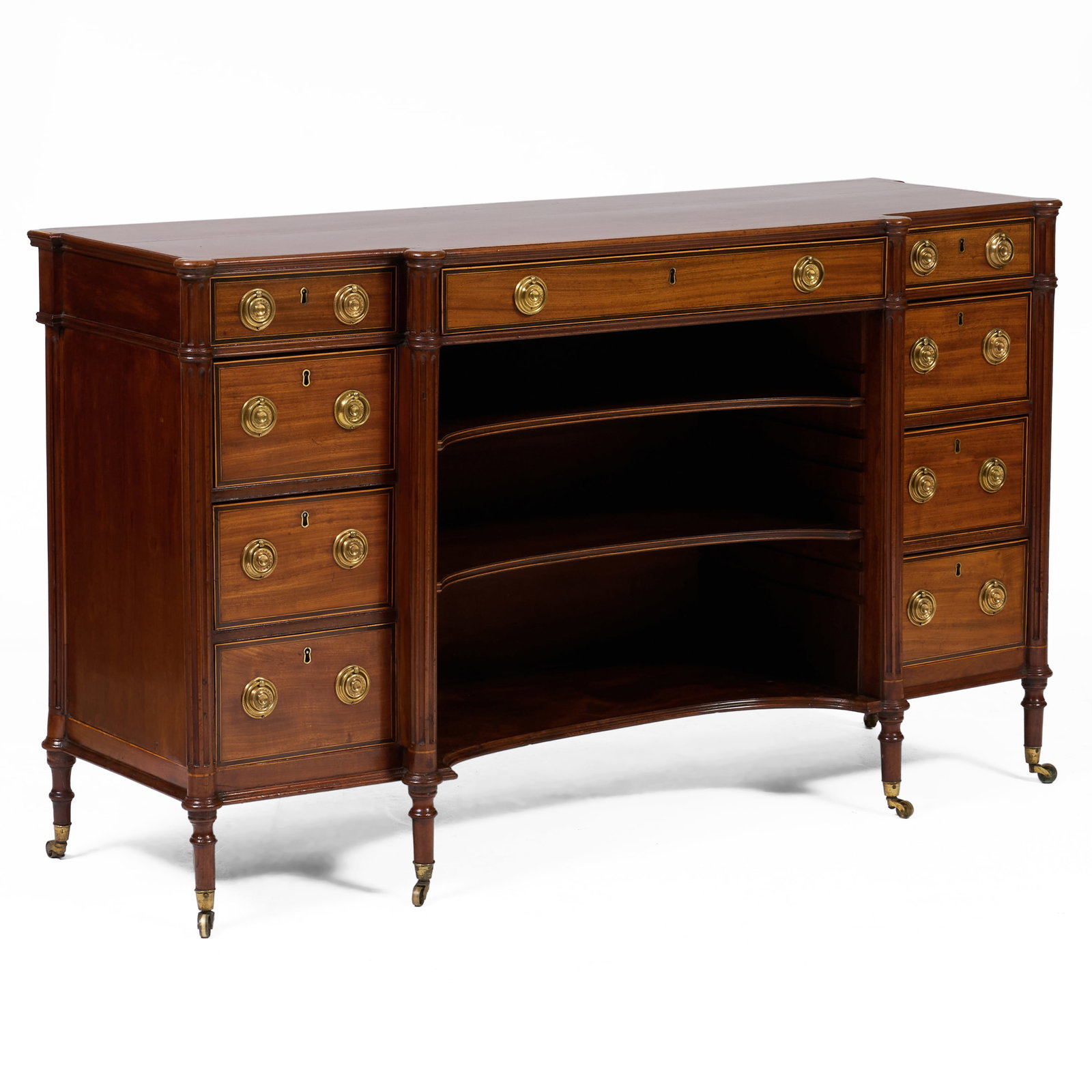 Late George III Ebony and Fruitwood-Inlaid Mahogany Side Cabinet (1 of 8)
