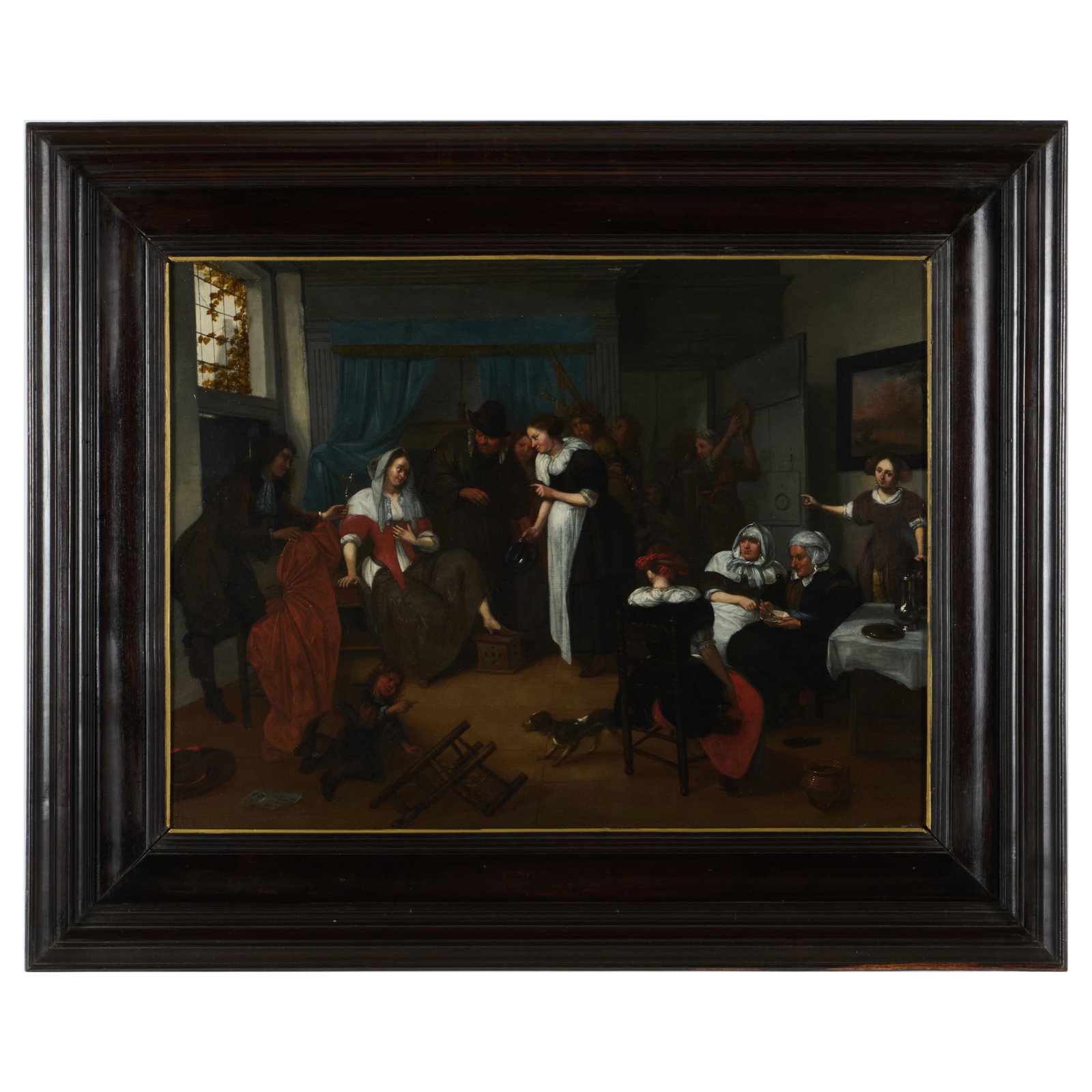 Richard Brakenburgh (1650-1702): The Betrothal: Richard Brakenburgh (1650-1702): The Betrothal Oil on panel, signed 'R. Brakenburgh' lower right. 12 1/8 x 16 1/4 in., 17 1/2 x 21 1/2 in. (frame). Exhibited: Trout Gallery, Dickinson College,