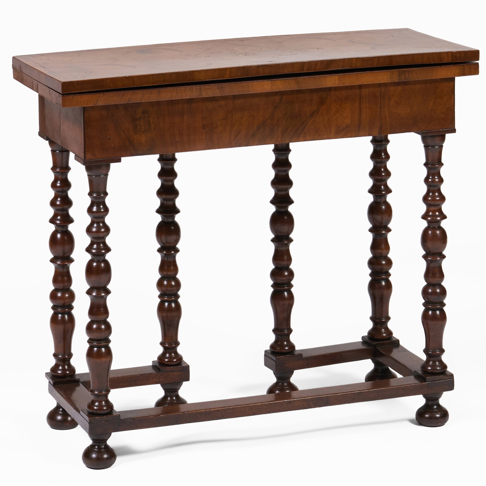 North European Walnut and Fruitwood Marquetry Gateleg Writing Table (1 of 8)
