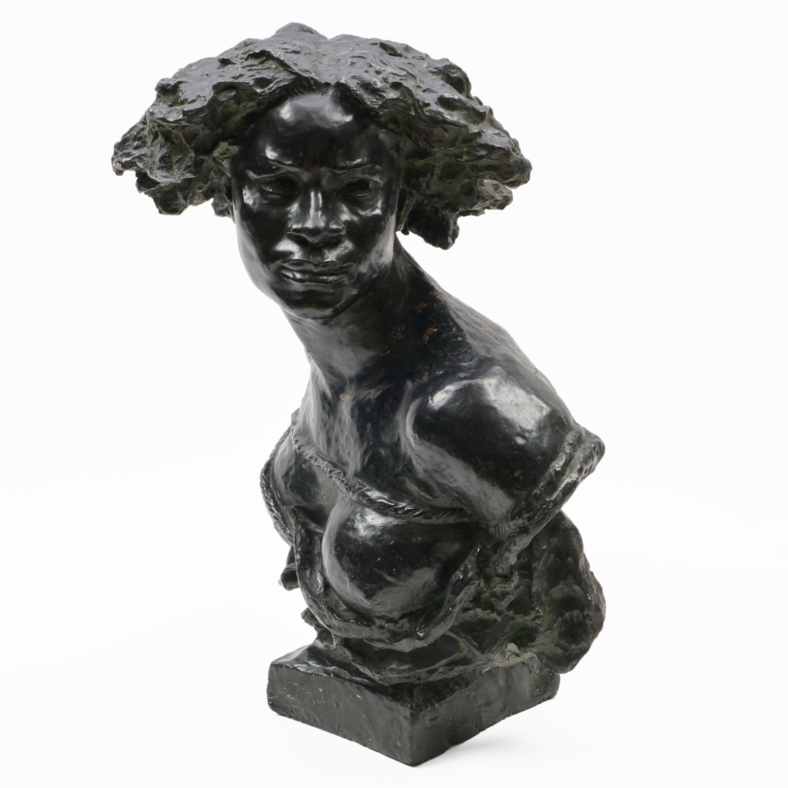 After Jean-Baptiste Carpeaux (1827-1875): Pourquoi Naitre Esclave (La Negresse): After Jean-Baptiste Carpeaux (1827-1875): Pourquoi Naitre Esclave (La Negresse) Composite, after the bronze conceived in 1867, unmarked. 22 in. (height).