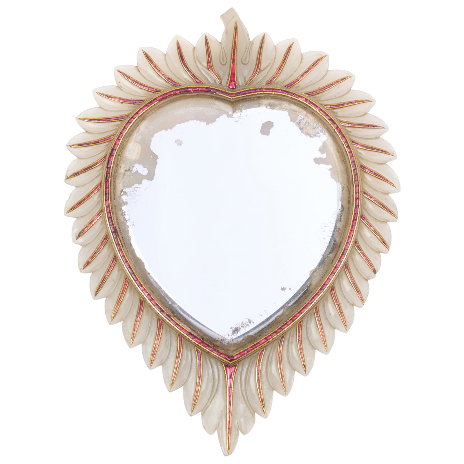 Two Indian Hardstone, Gold and Ruby Mirrors - 2