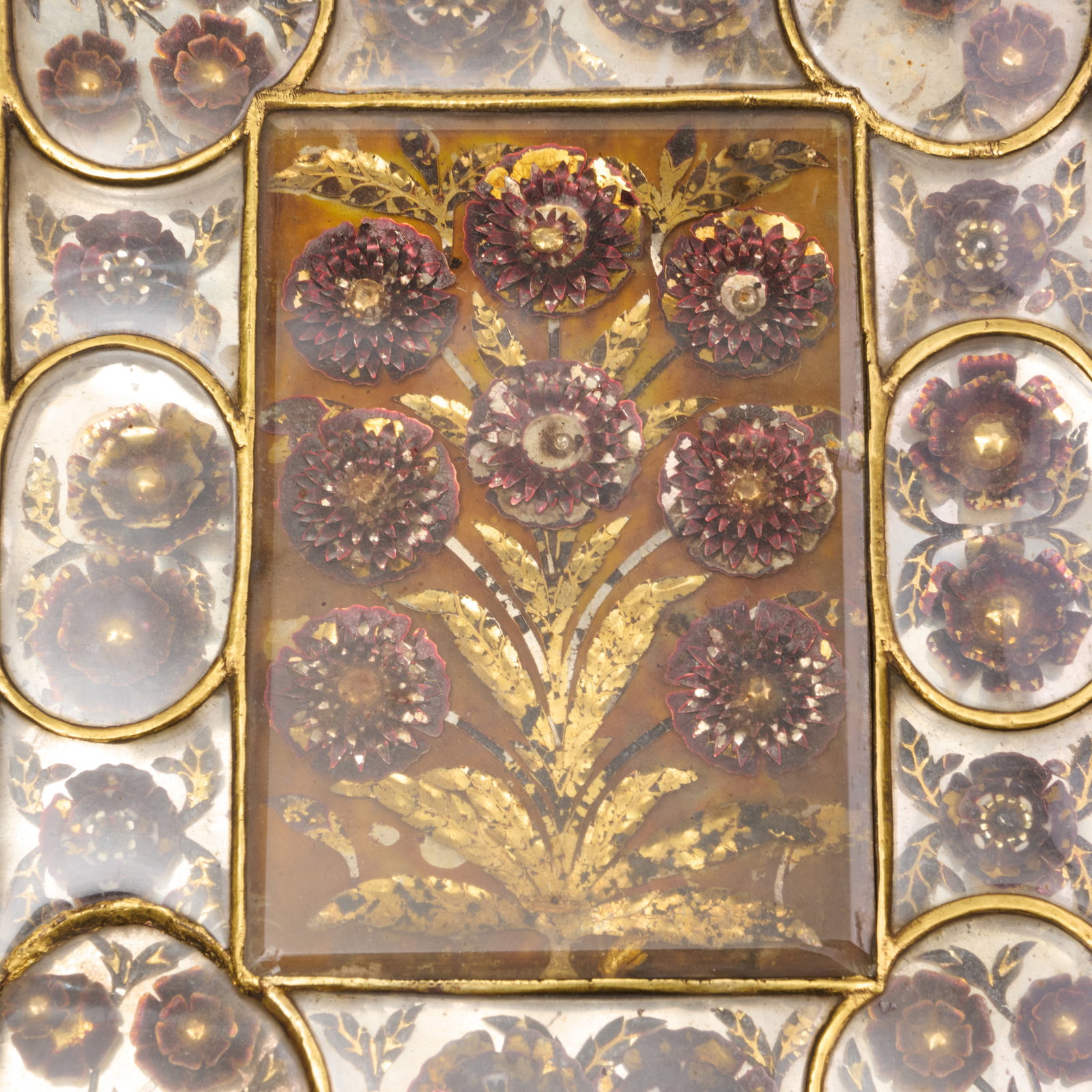 Two Indian Hardstone, Gold and Ruby Mirrors - 9