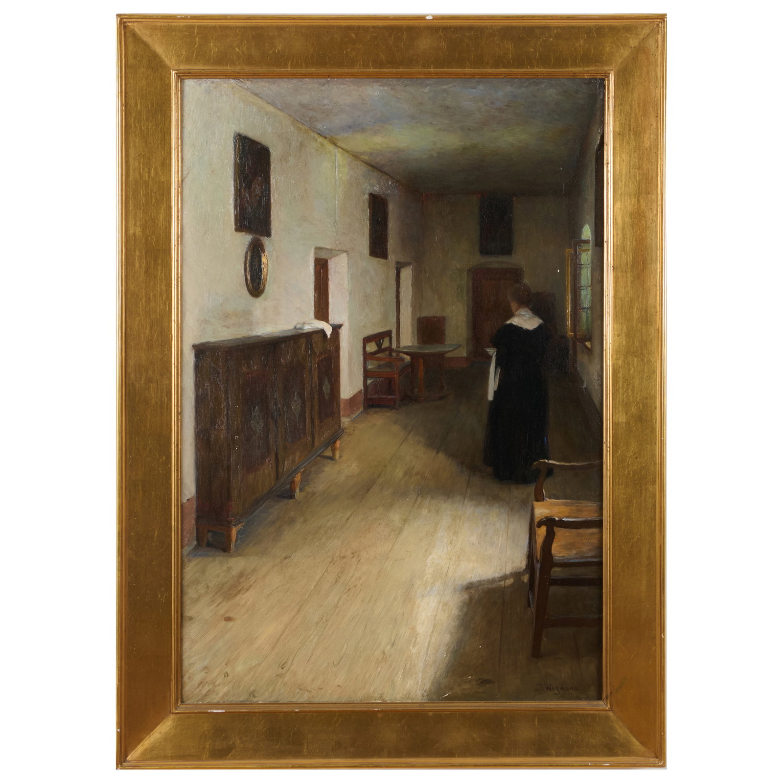 Bertha Wegmann (1847-1926): Rumsinterior: Bertha Wegmann (1847-1926): Rumsinterior Oil on canvas, signed 'B Wegmann' lower right. 36 x 24 1/2 in., 42 x 30 1/2 in. (frame). Property from Williams Lawrence Interior Design