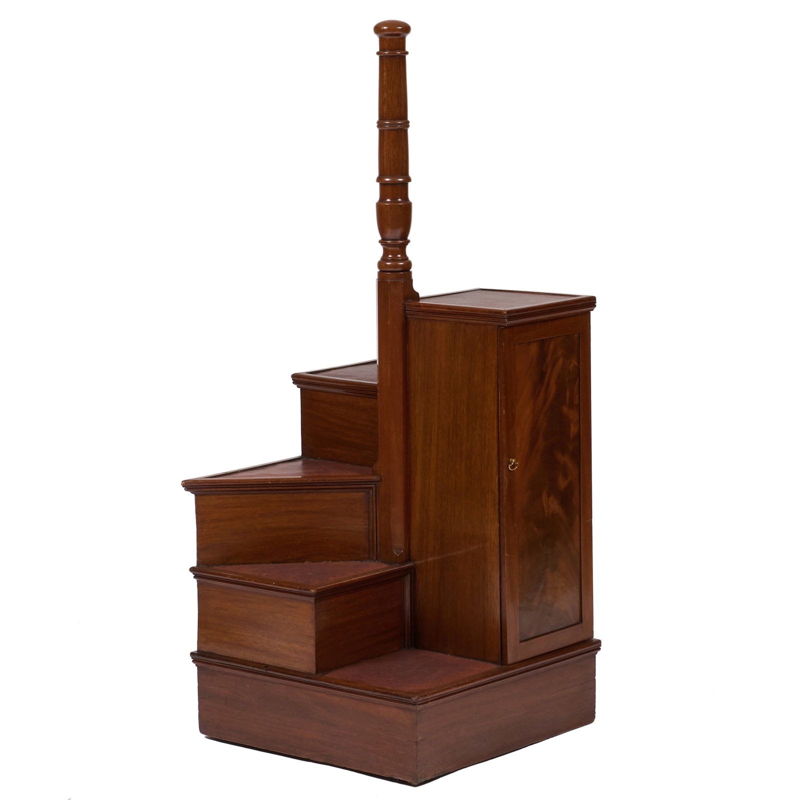 Late Regency Mahogany and Leather Library Steps (1 of 8)