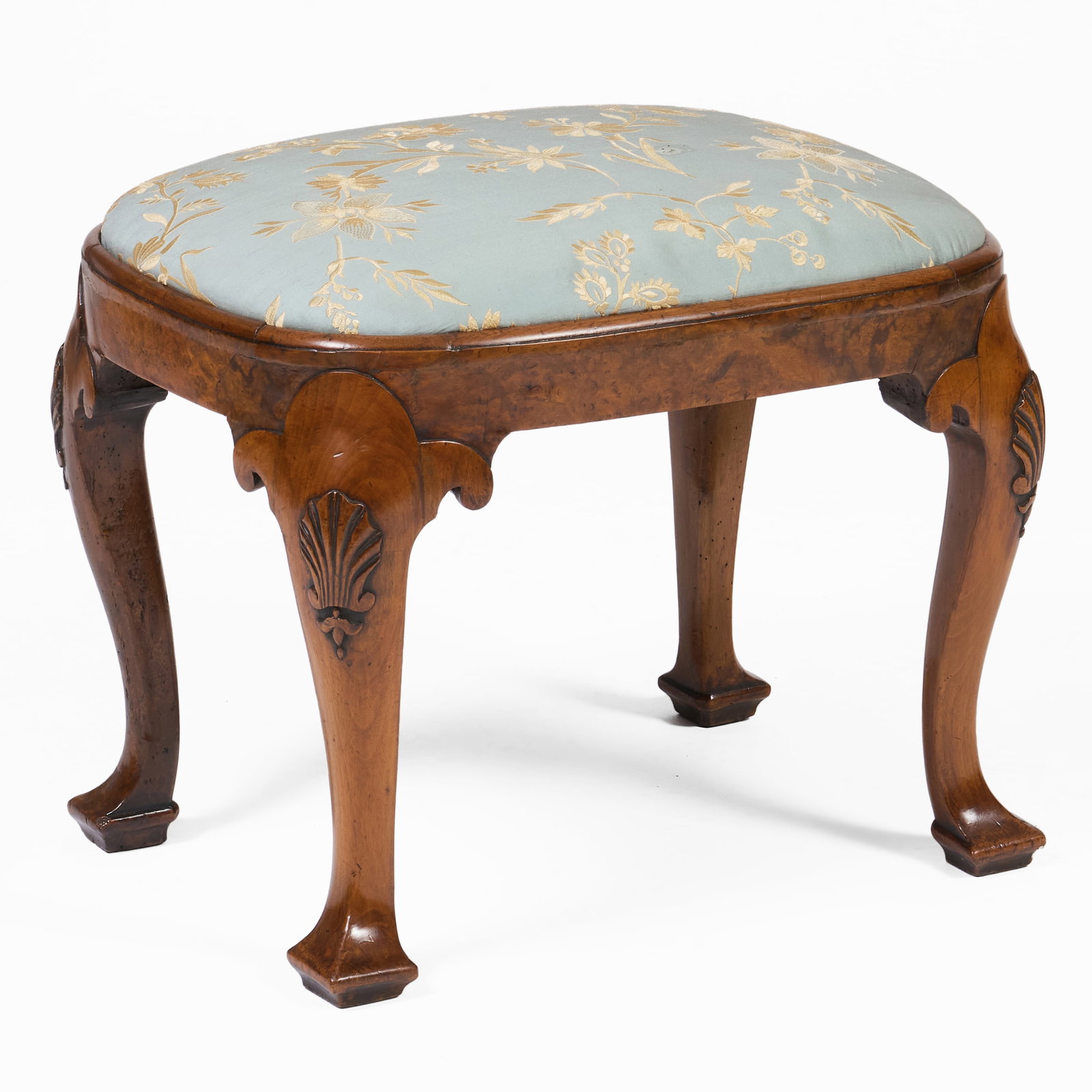George II Walnut and Upholstered Stool (1 of 7)