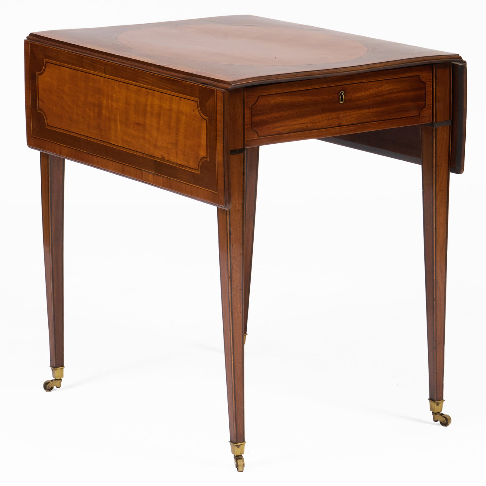 George Ill Inlaid Satinwood and Mahogany Pembroke Table (1 of 8)
