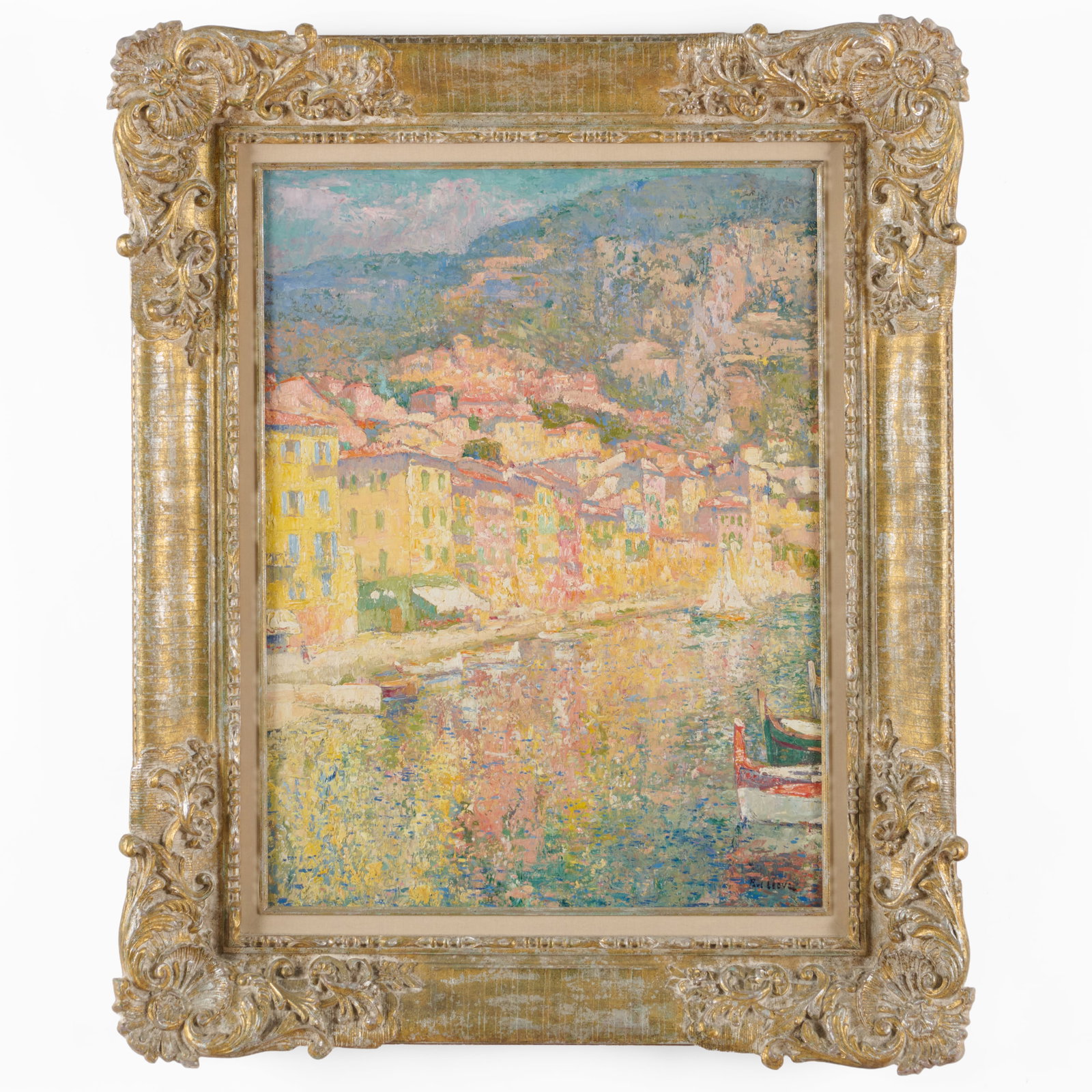 Paul Leduc (1876-1943): Quai Courbet Villefranche: Paul Leduc (1876-1943): Quai Courbet Villefranche Oil on canvas, signed 'Paul Leduc' lower right, titled on the stretcher. 24 x 18 in., 31 1/2 x 25 1/2 in. (frame). Property from the Collections of