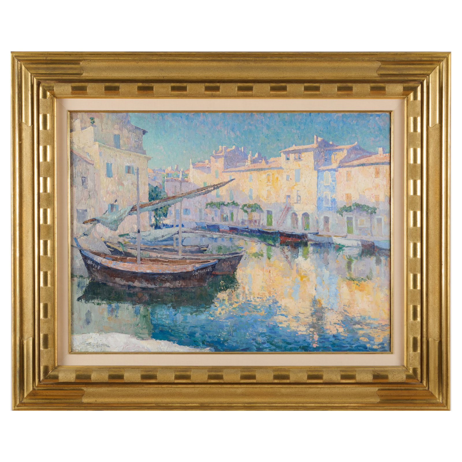 Paul Leduc (1876-1943): Barques a Saint Tropez: Paul Leduc (1876-1943): Barques a Saint Tropez Oil on canvas, signed 'Paul Leduc' lower left. 23 1/2 x 31 1/2 in., 35 1/2 x 43 in. (frame). Chateau La Garenne, Maisieres. Property from the