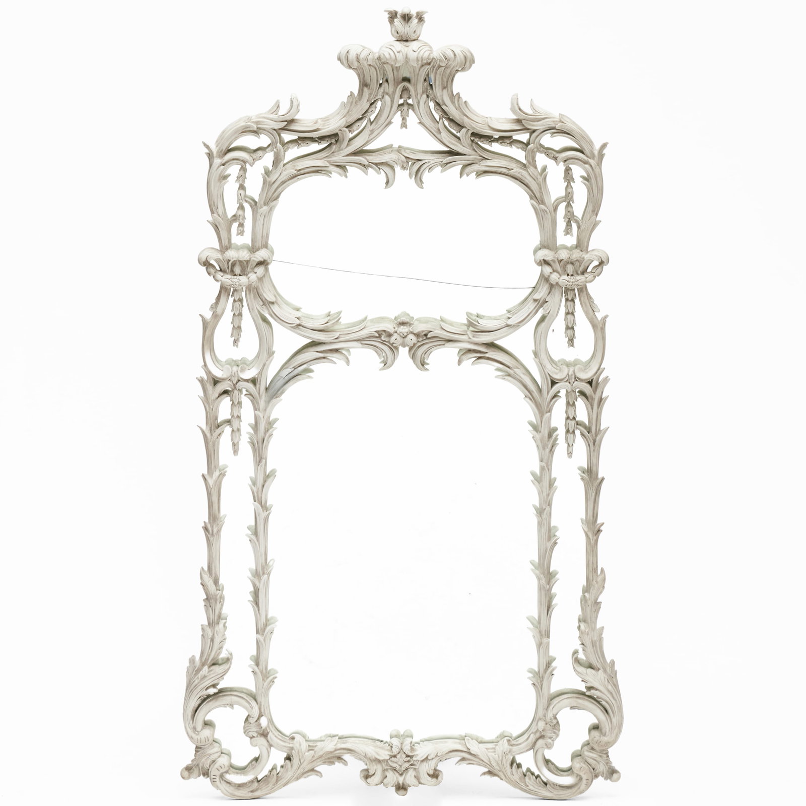 Large George III Style White Painted Mirror, Modern (1 of 5)