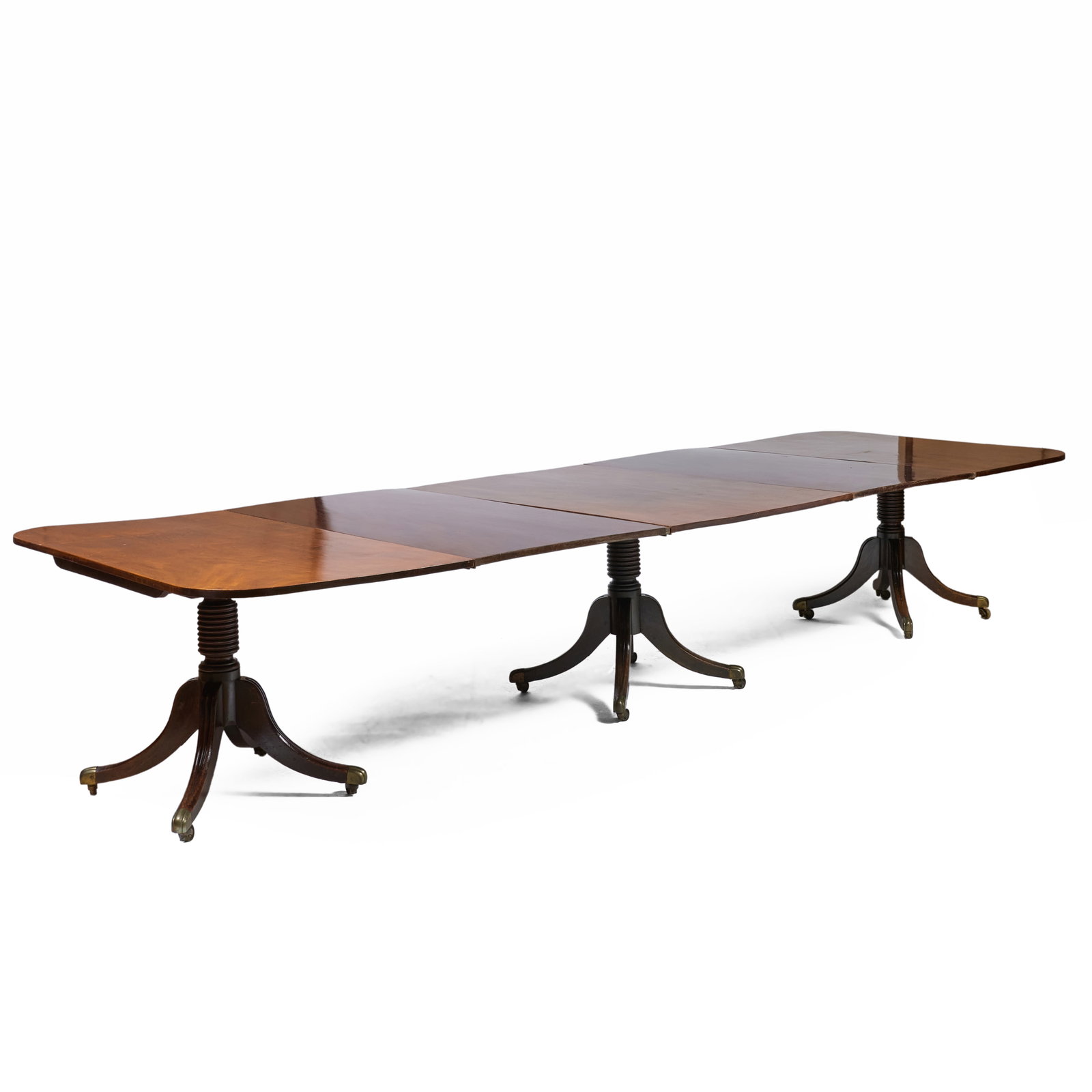 Late George III Mahogany Triple Pedestal Dining Table (1 of 11)