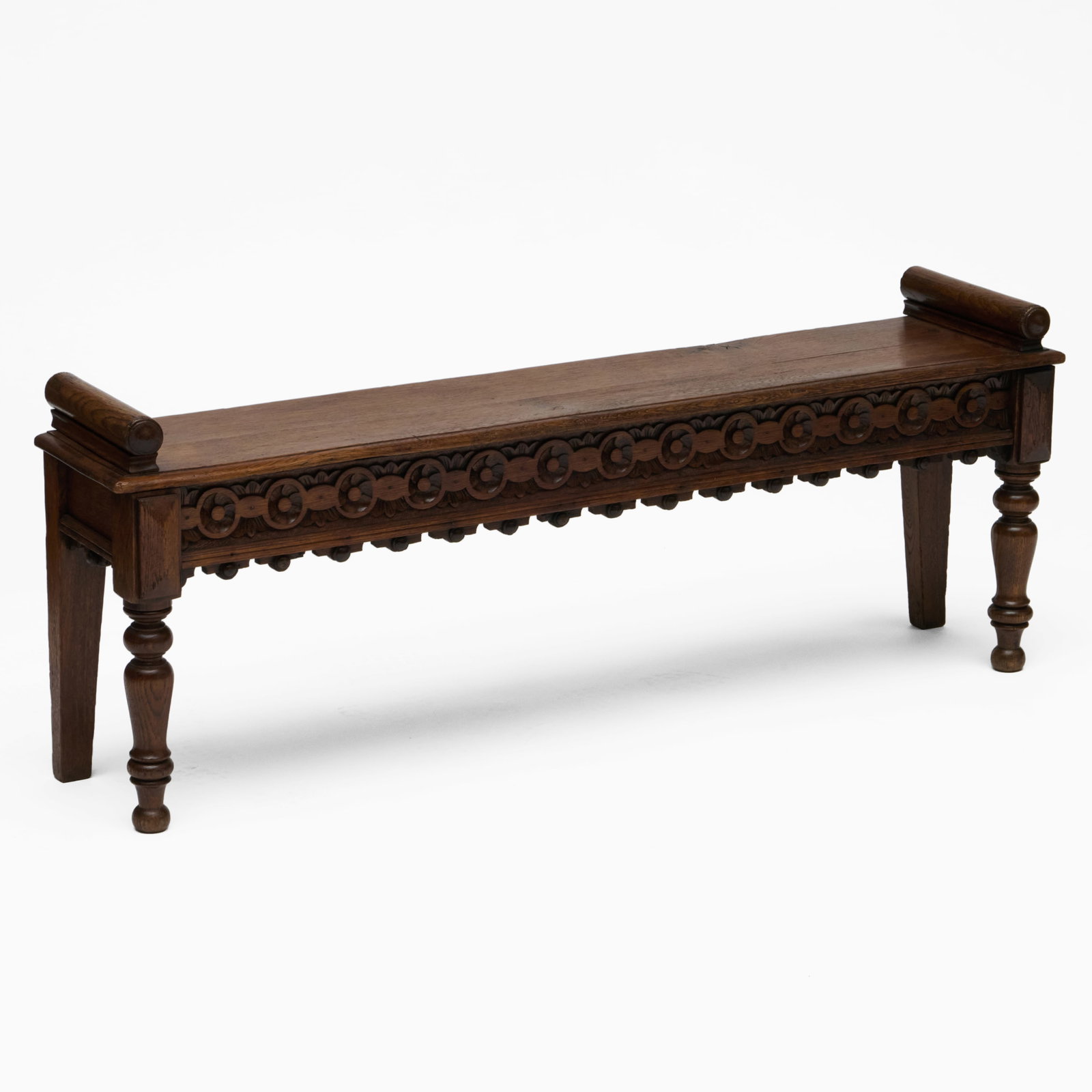 Victorian Carved Oak Window Bench (1 of 7)