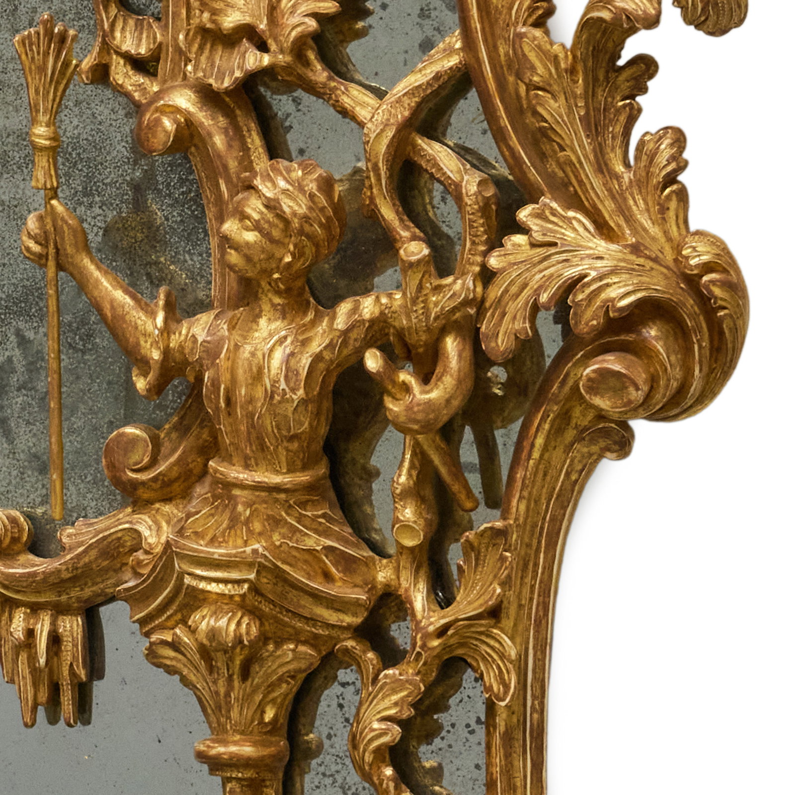 George III Style Giltwood Mirror, Designed by Thomas Johnson - 4