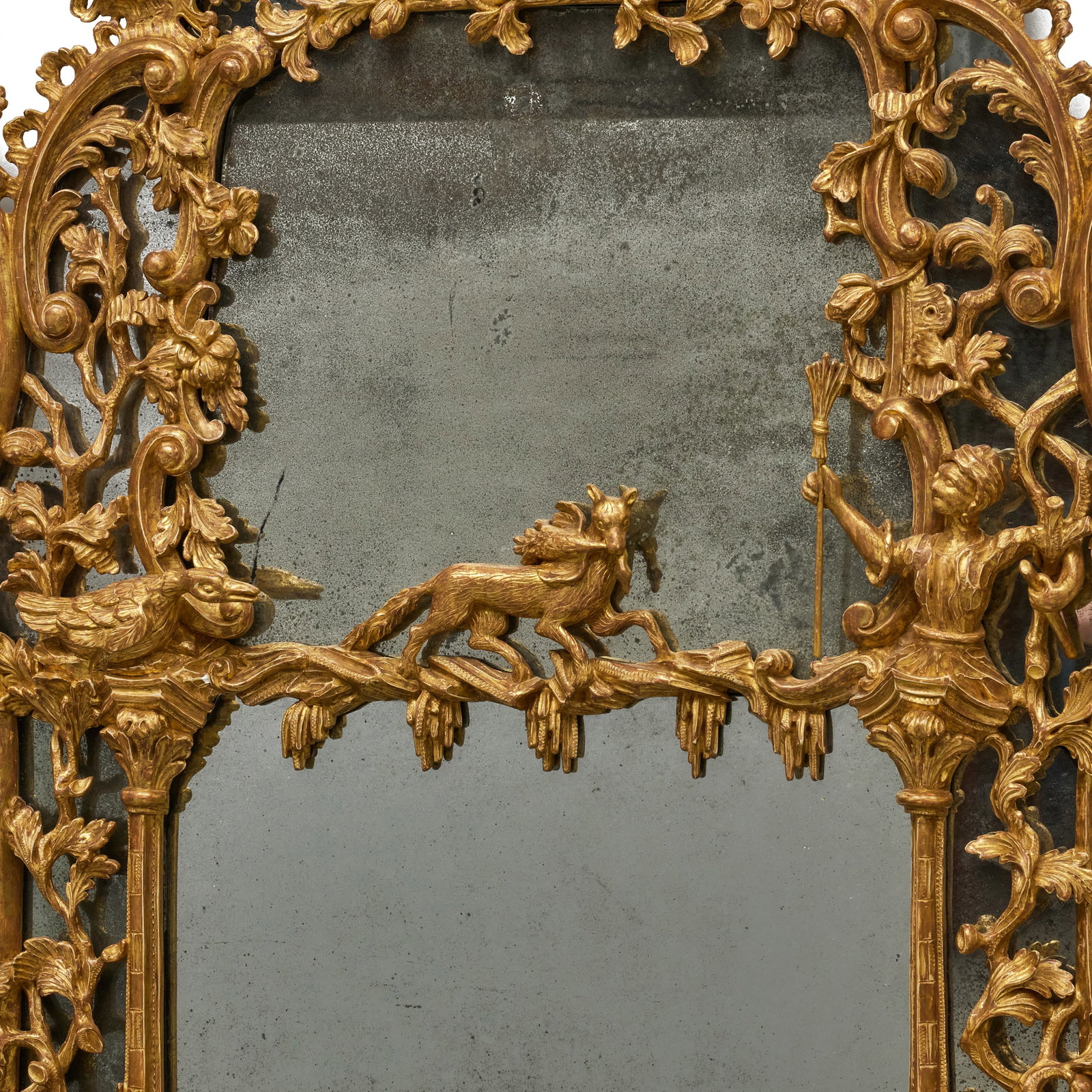 George III Style Giltwood Mirror, Designed by Thomas Johnson - 5