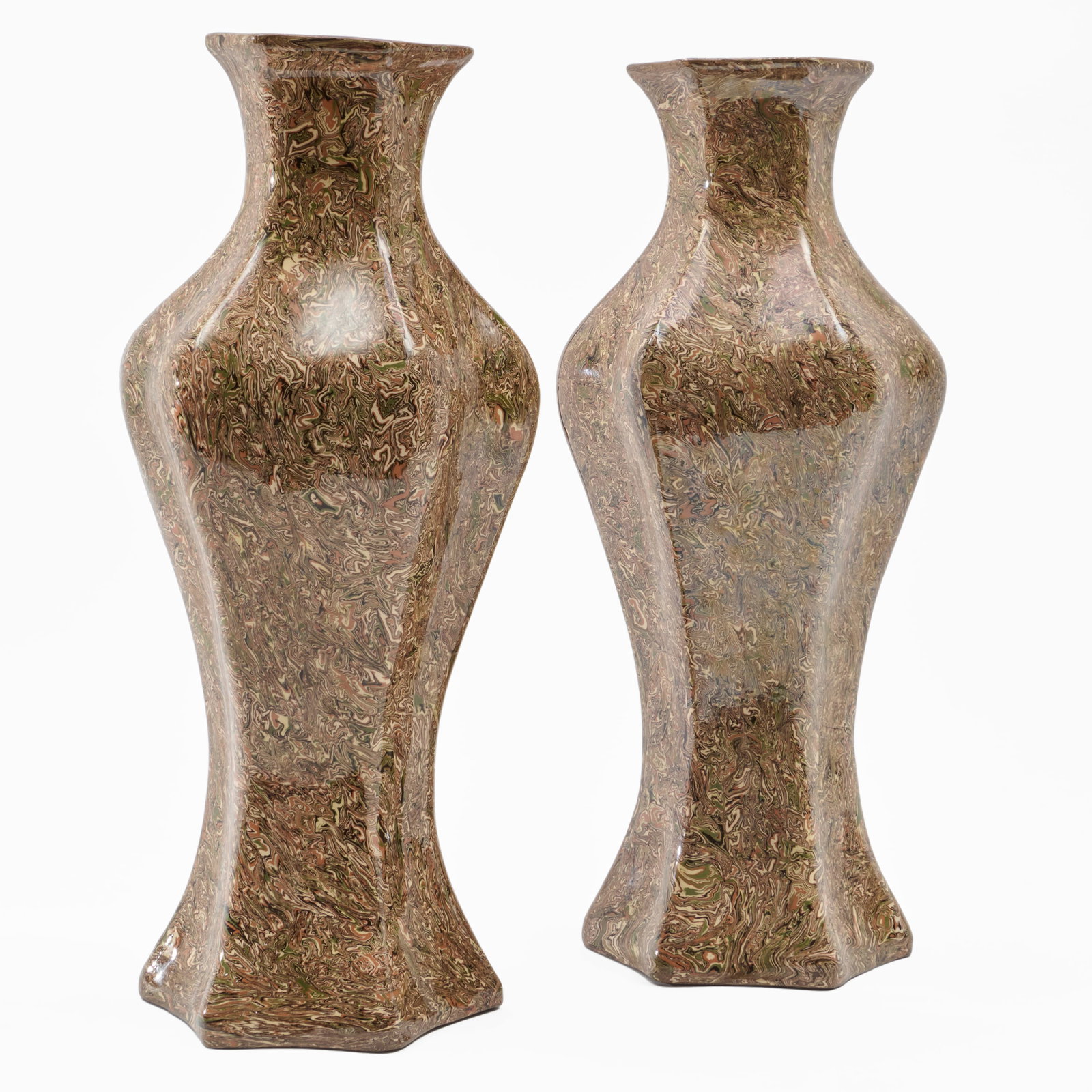 Pair of Large French Aptware Vases: Pair of Large French Aptware Vases Impressed marks.20 1/2 x 7 1/2 in. diam. Property of a Private Connecticut Collector