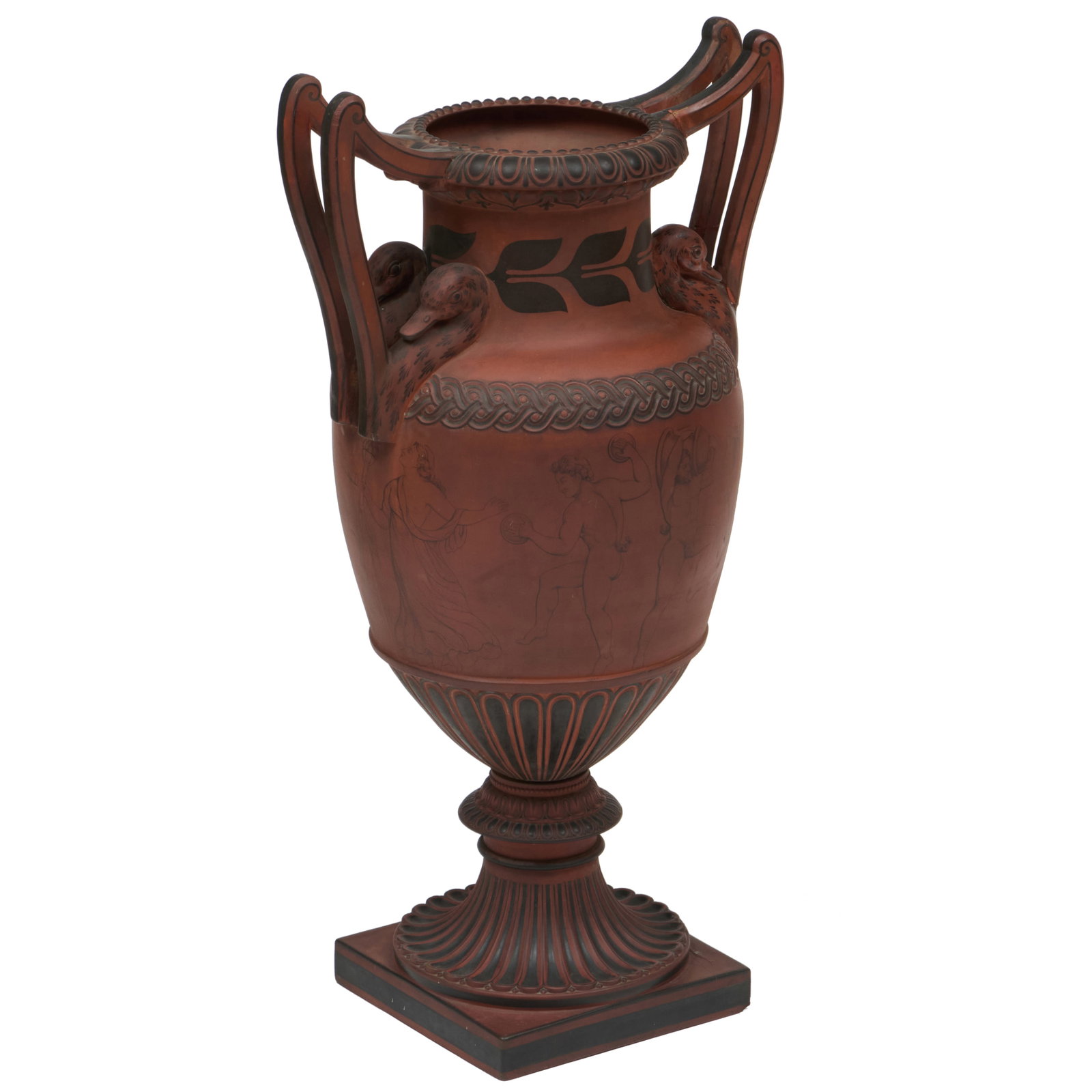 Neoclassical Style Painted Pottery Two-Handle Urn (1 of 10)