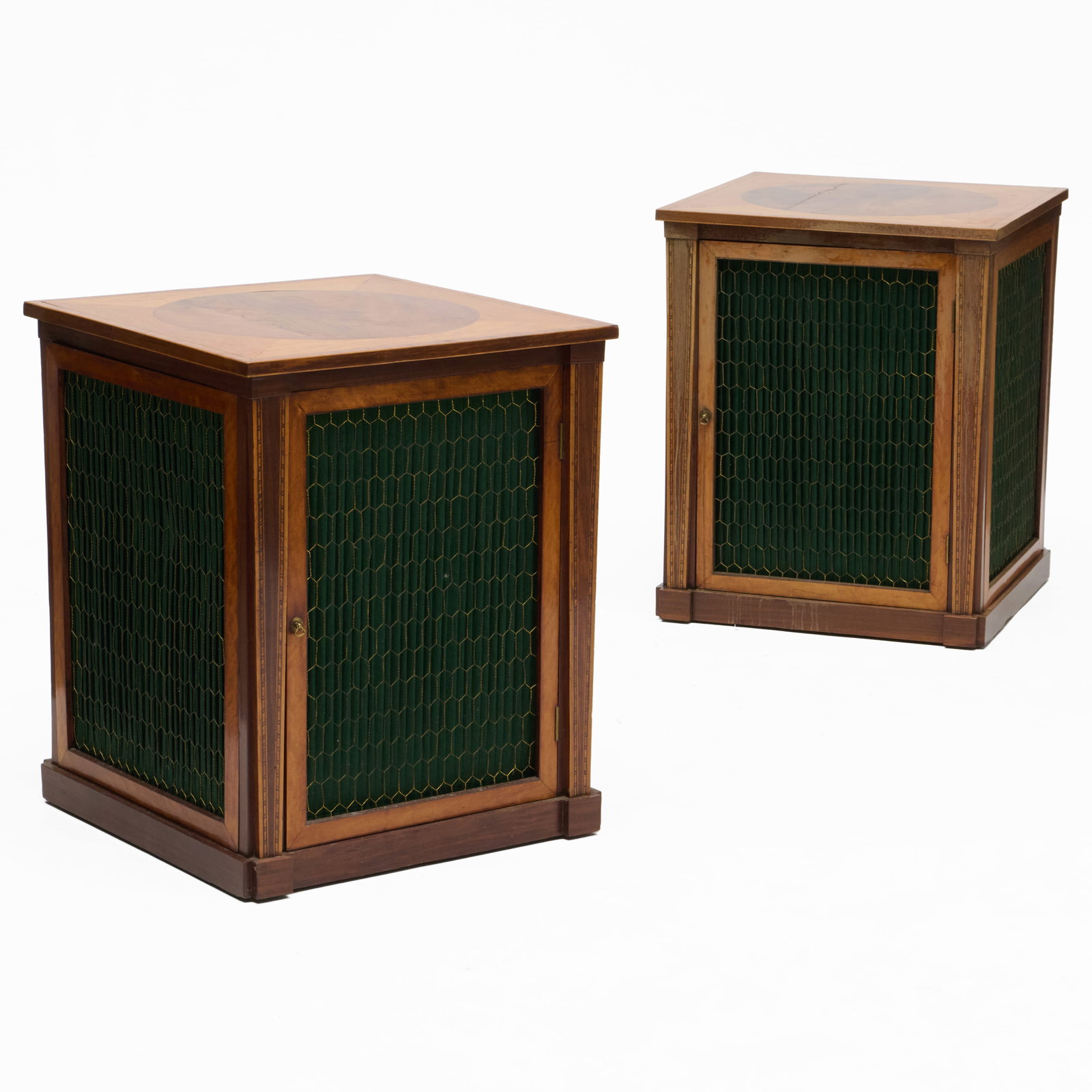 Pair of Amaranth-Inlaid Satinwood Pedestal Cupboards (1 of 10)