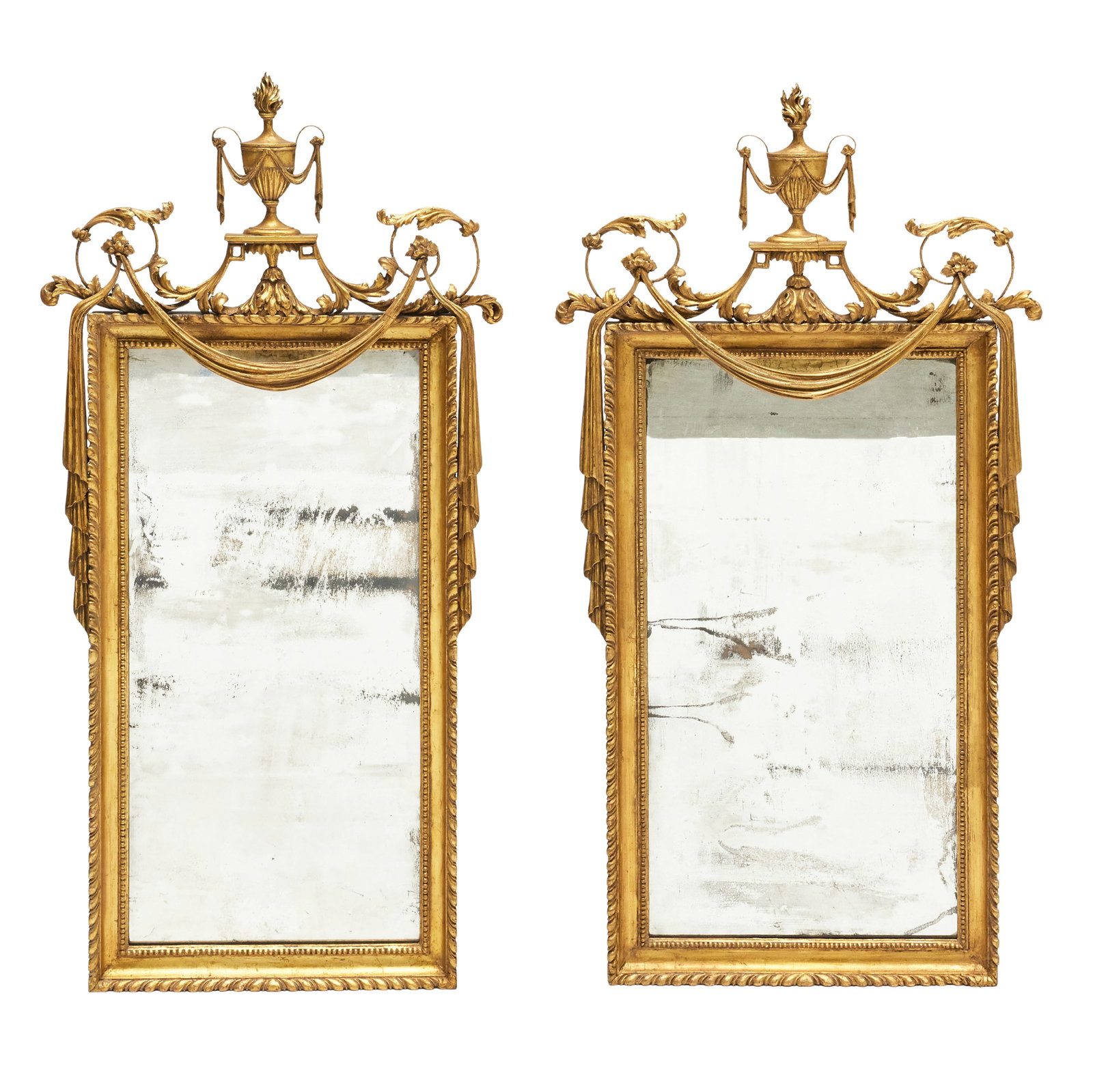 Pair of George III Style Giltwood and Gilt-Composition Pier Mirrors (1 of 5)