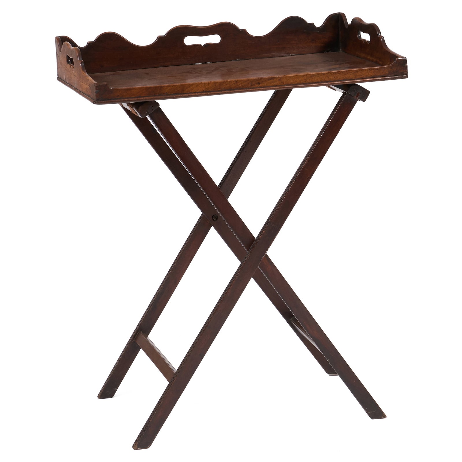 George III Mahogany Serving Tray on Stand (1 of 7)