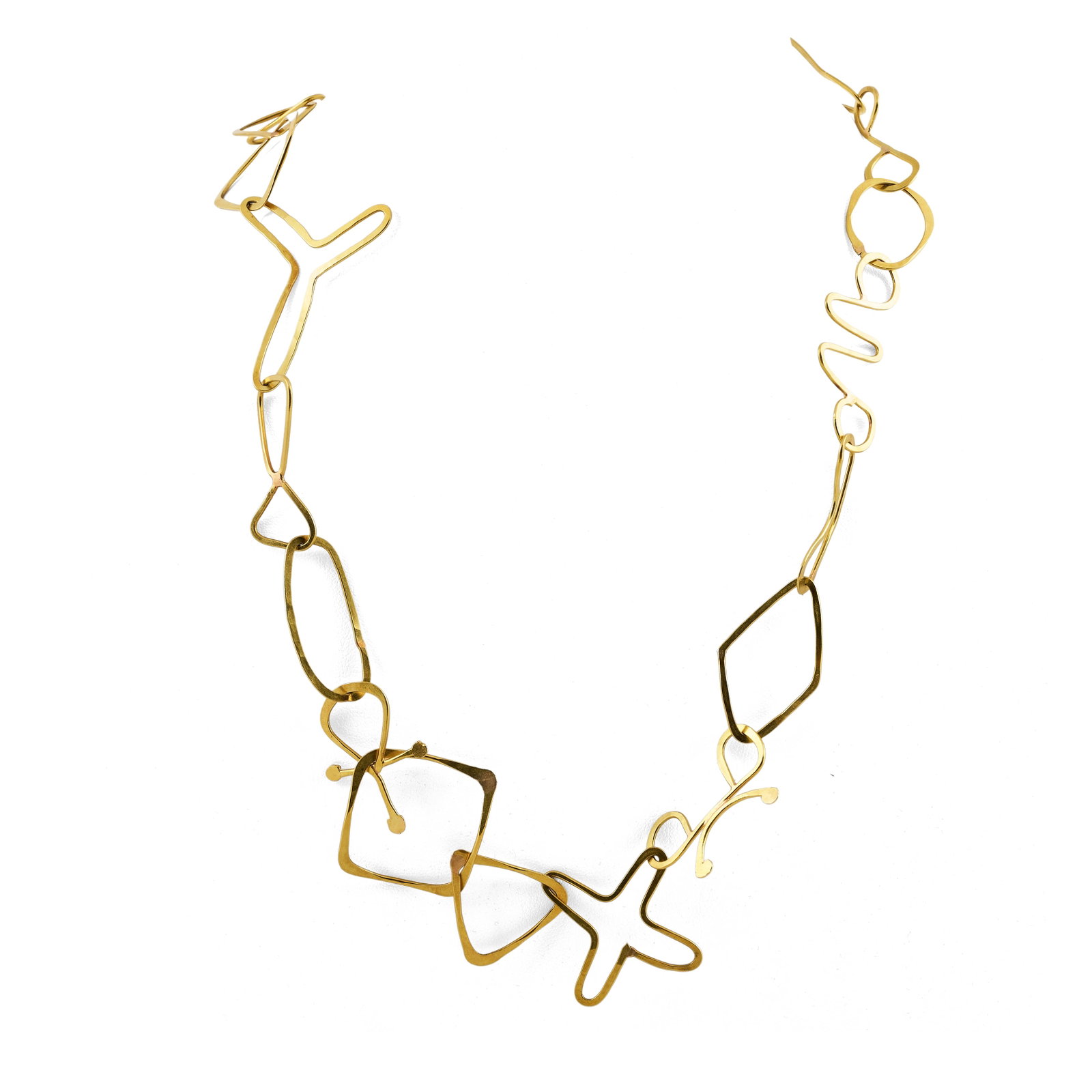 Retro Long 14k Gold Necklace: Retro Long 14k Gold Necklace Unmarked. 32 in., 31.4 dwts.