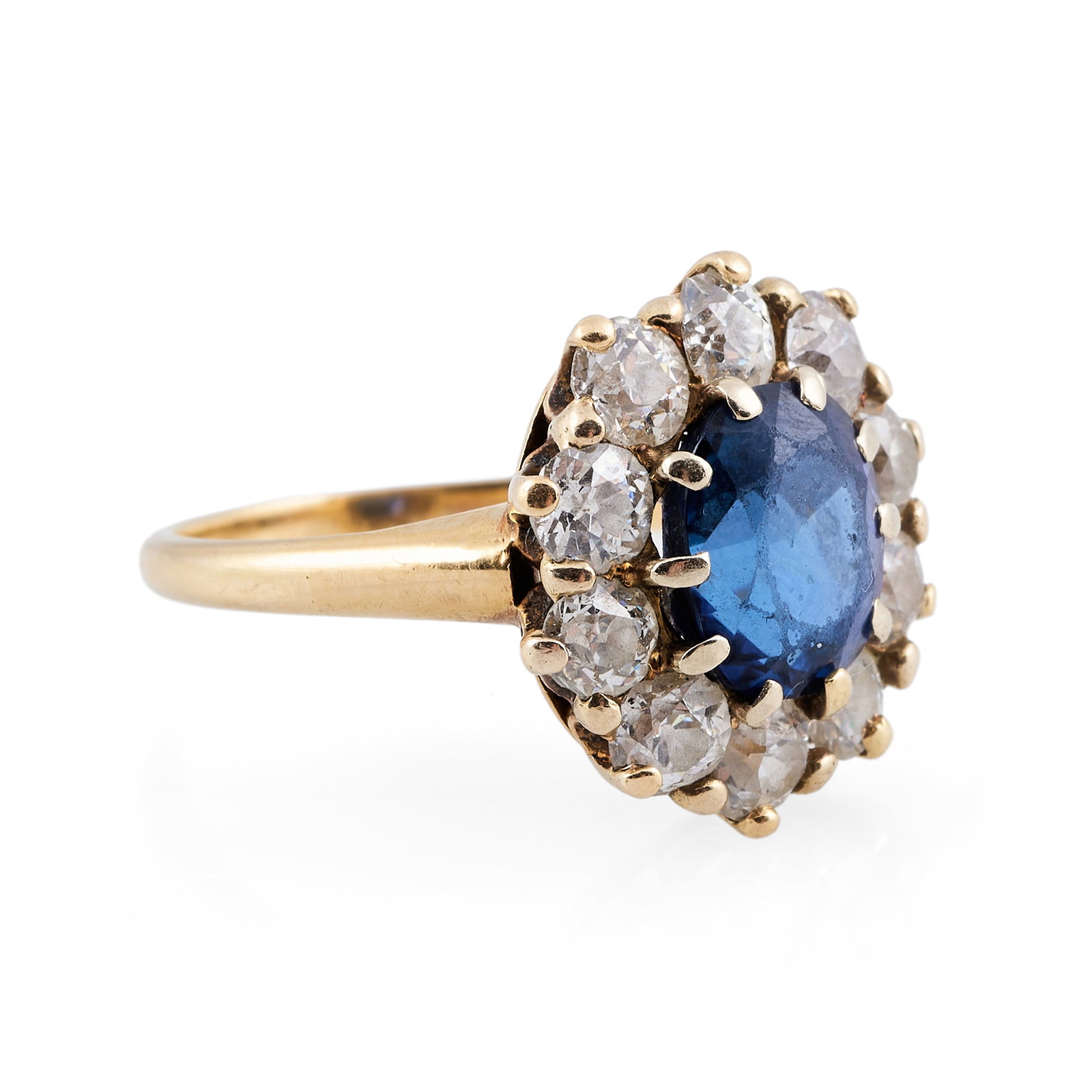 Sapphire and Diamond Ring: Sapphire and Diamond Ring Unmarked.Size 6 1/2, 3.1 dwts. Property of a Lady, Upper East Side, NYC.