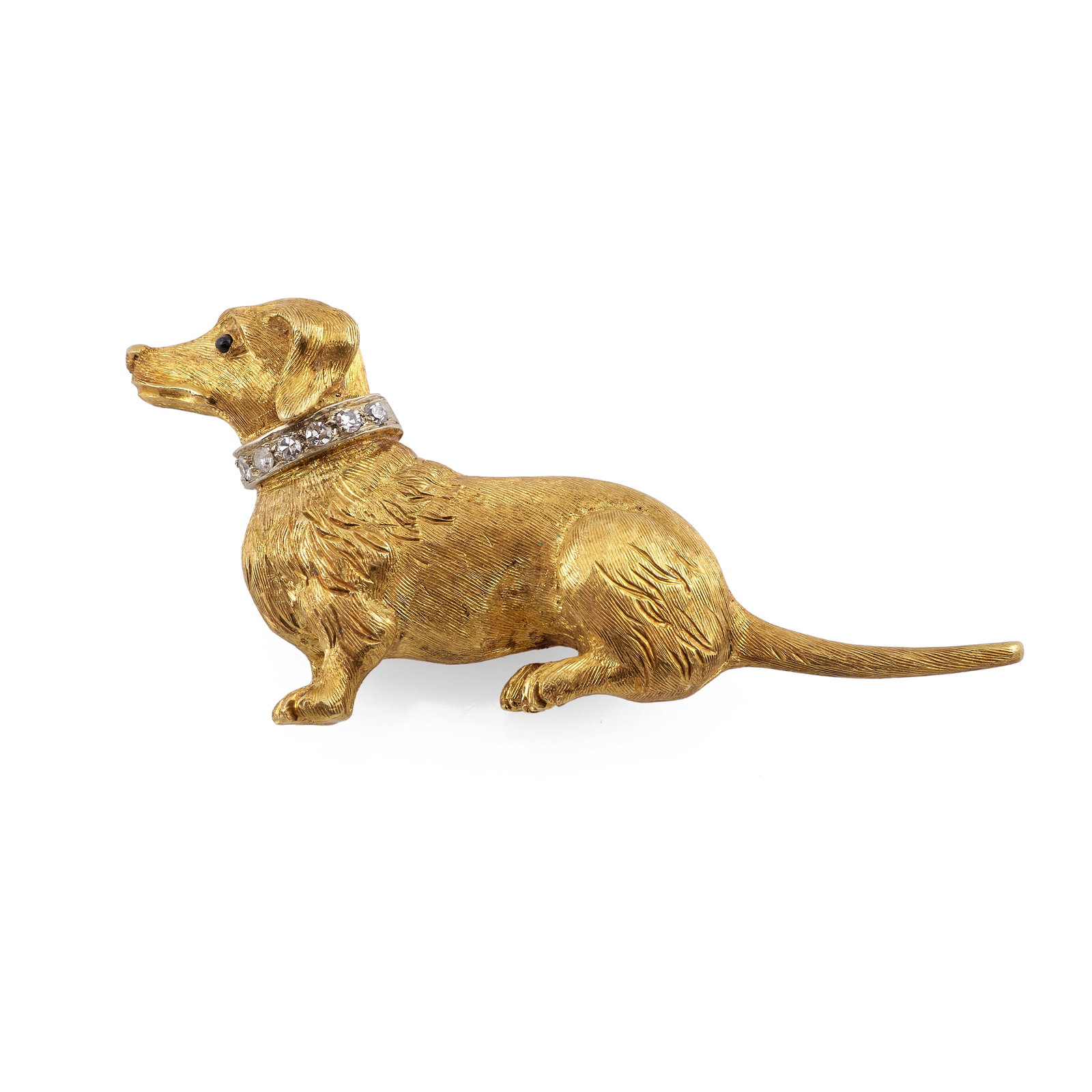Buccellati 18k Gold and Diamond Dachshund Brooch (1 of 7)