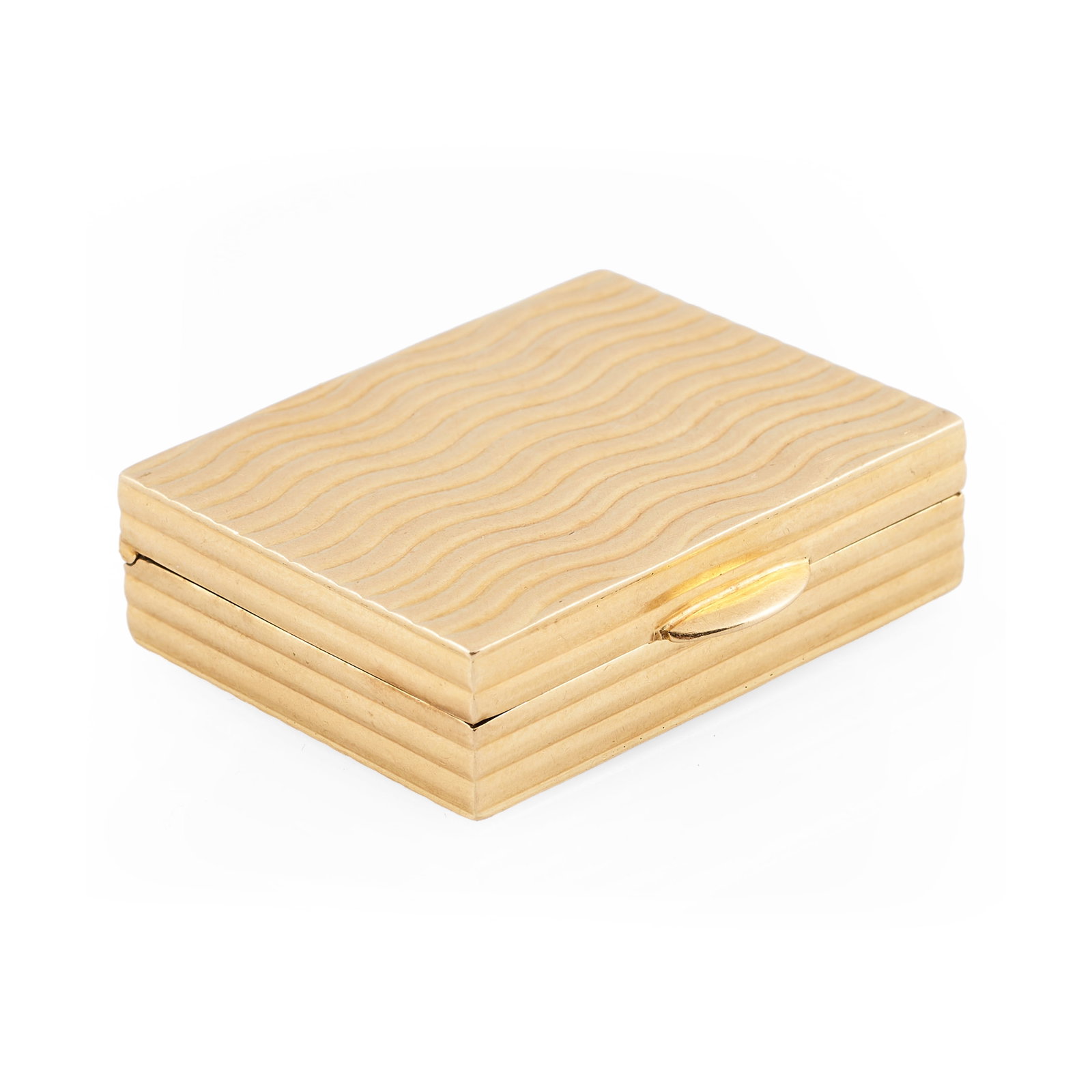 Tiffany & Co. Small 14k Gold Box: Tiffany & Co. Small 14k Gold Box Marked 'Tiffany & Co. / 14k'.1 x 1 3/8 in., 12.8 dwts. Property of a Lady, Upper East Side, NYC.
