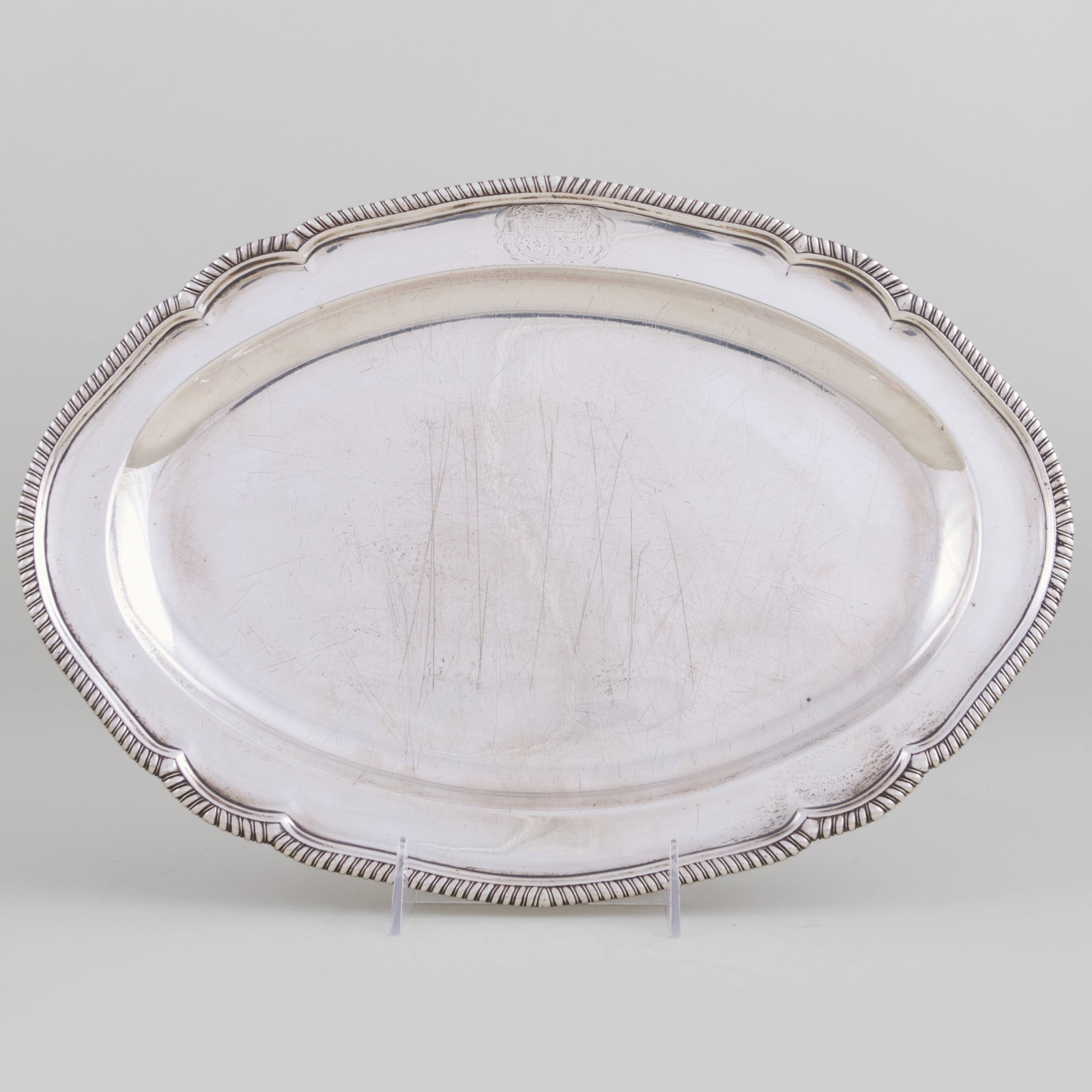 George III Silver Armorial Meat Platter (1 of 6)