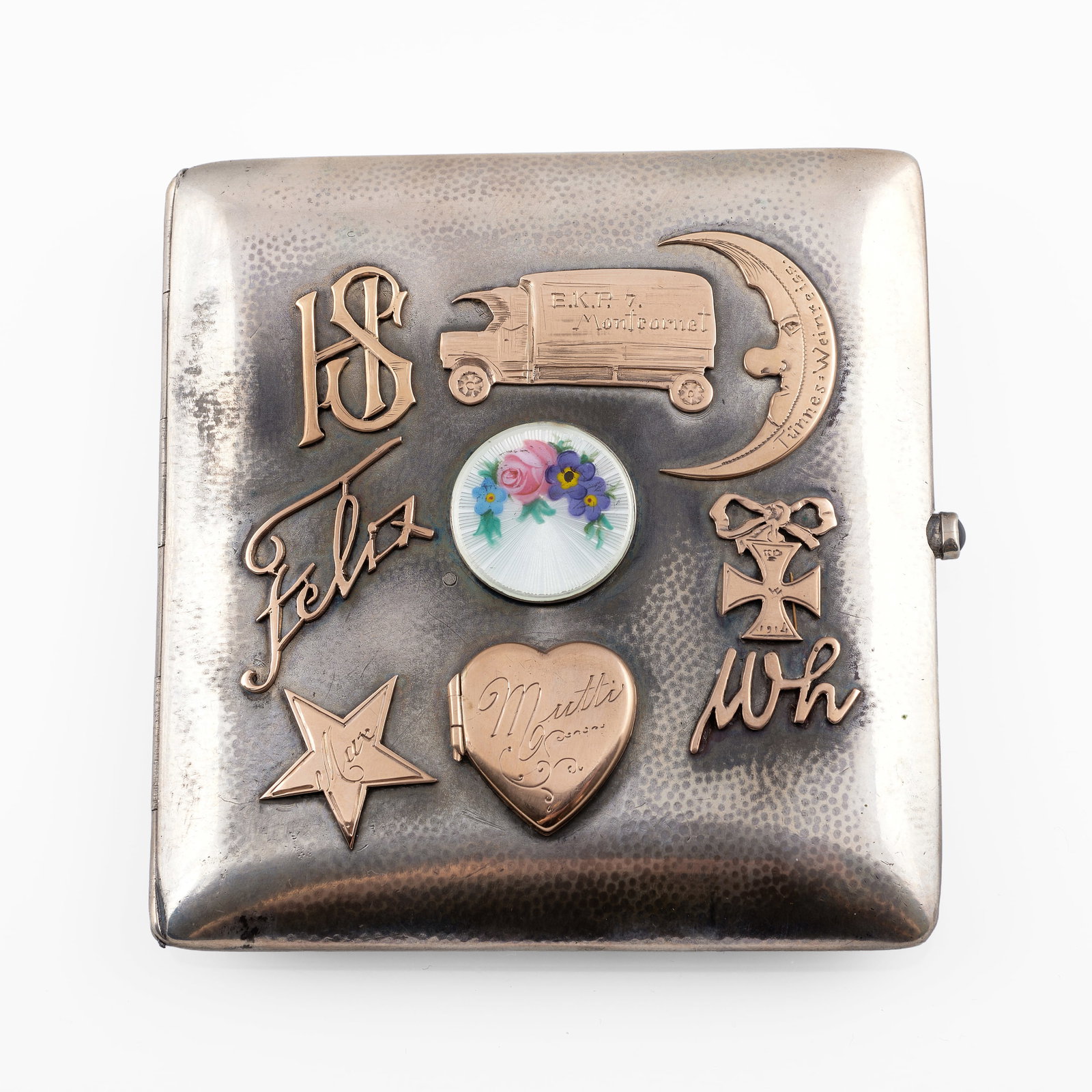 Sterling Silver and Gold Commemorative Cigarette Case (1 of 11)