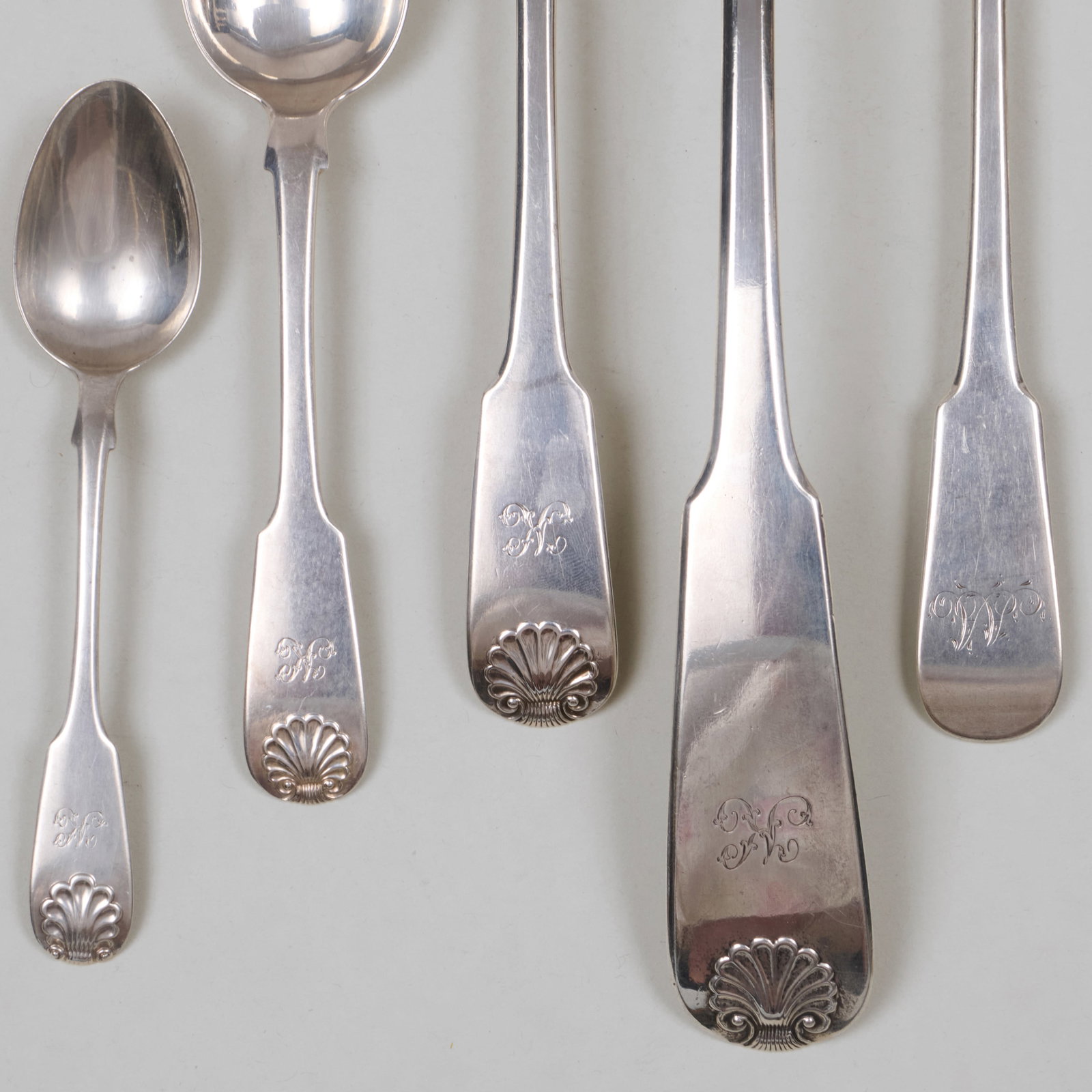 Assembled Scottish Silver Flatware Service in Shell and Thread Patterns - 2
