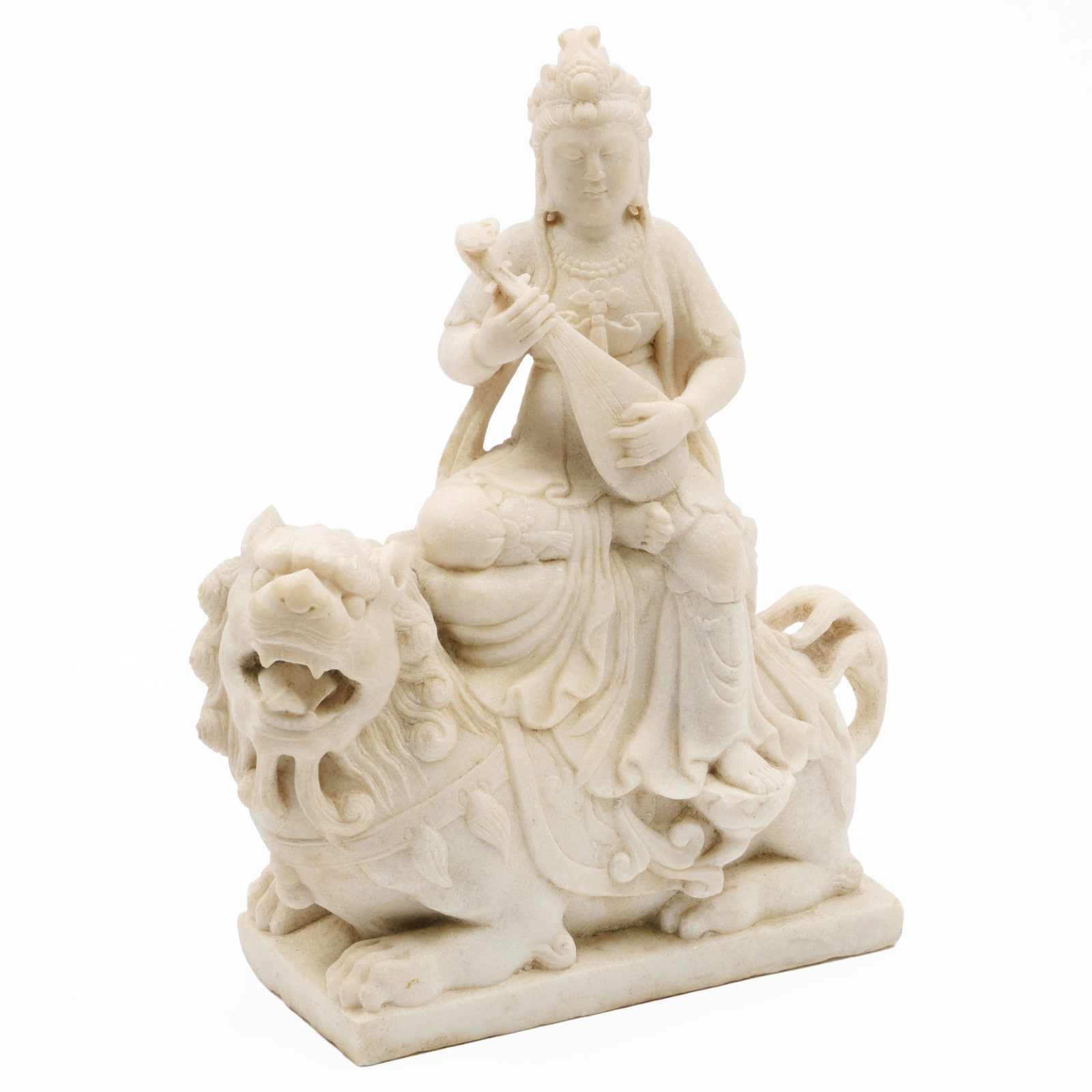 Chinese Carved Stone Figure of Guanyin Seated Atop a Beast (1 of 7)