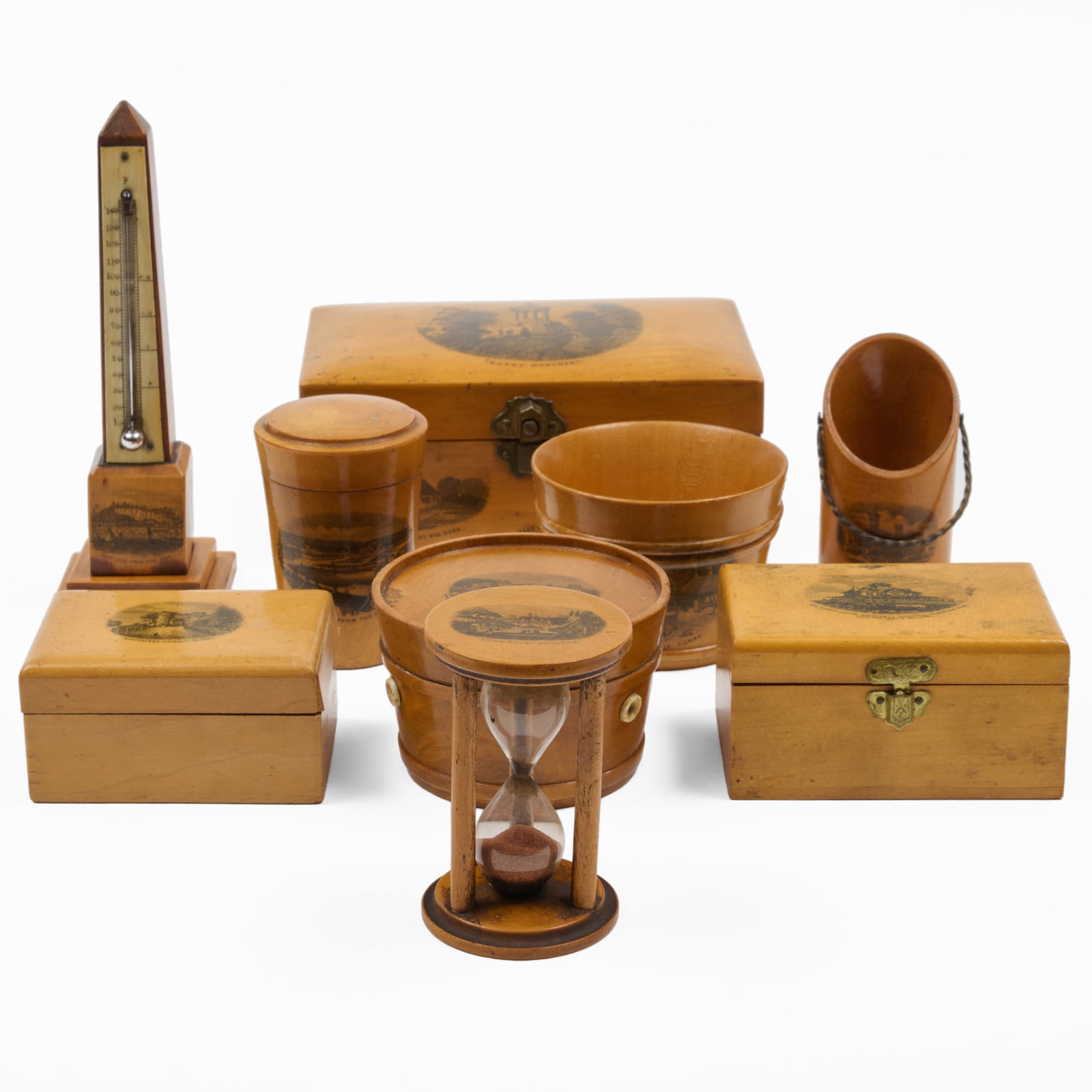 Group of Nine Mauchline Ware Desk Accessories (1 of 15)